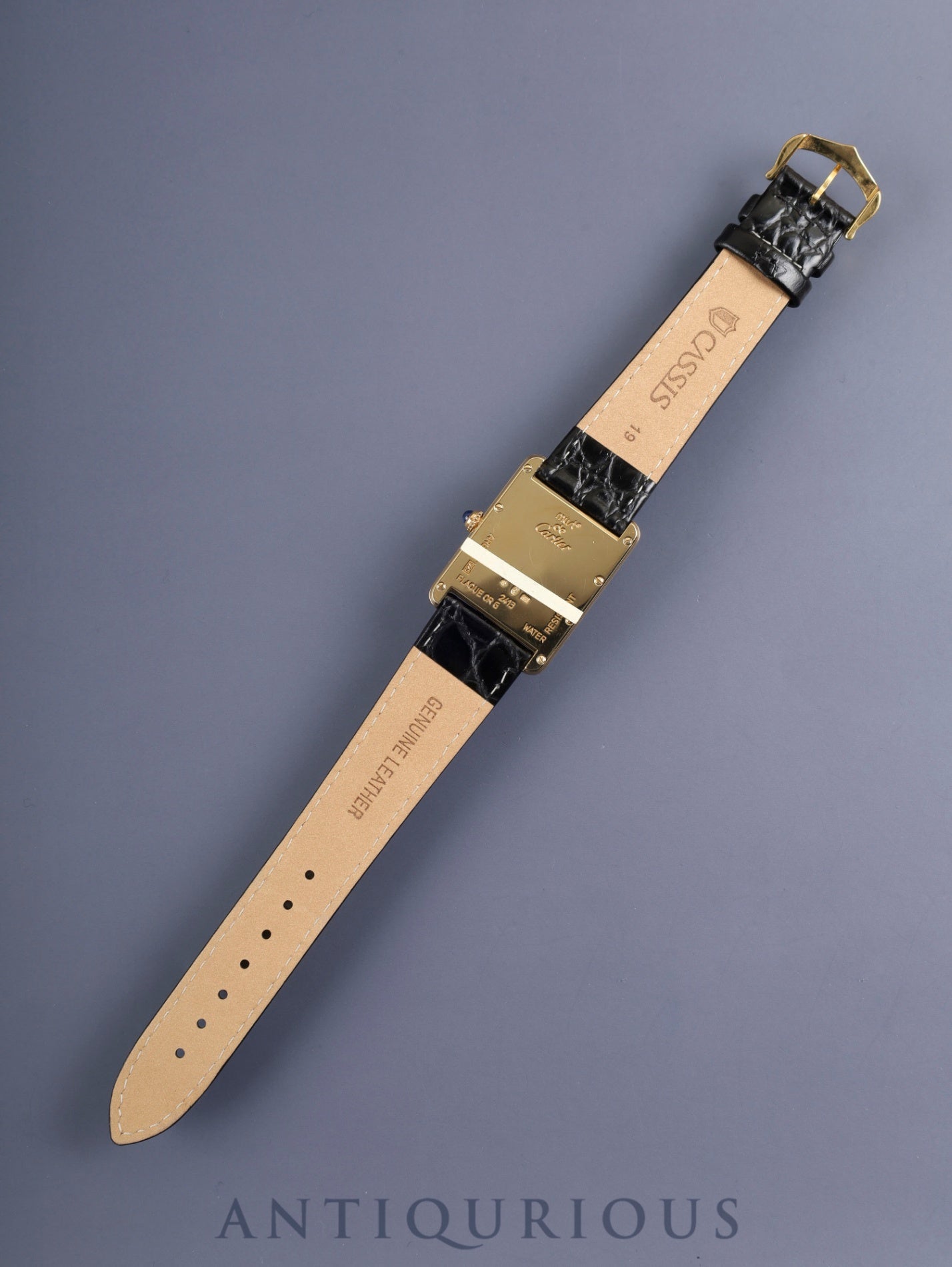 Cartier Must Tank GM (XL) W1013754 / 2413 Quartz Caliber 687 SV925 Leather Strap with Genuine Pin Buckle (GP) Ivory Roman CC Dial (SWISS MADE Marking) Overhauled