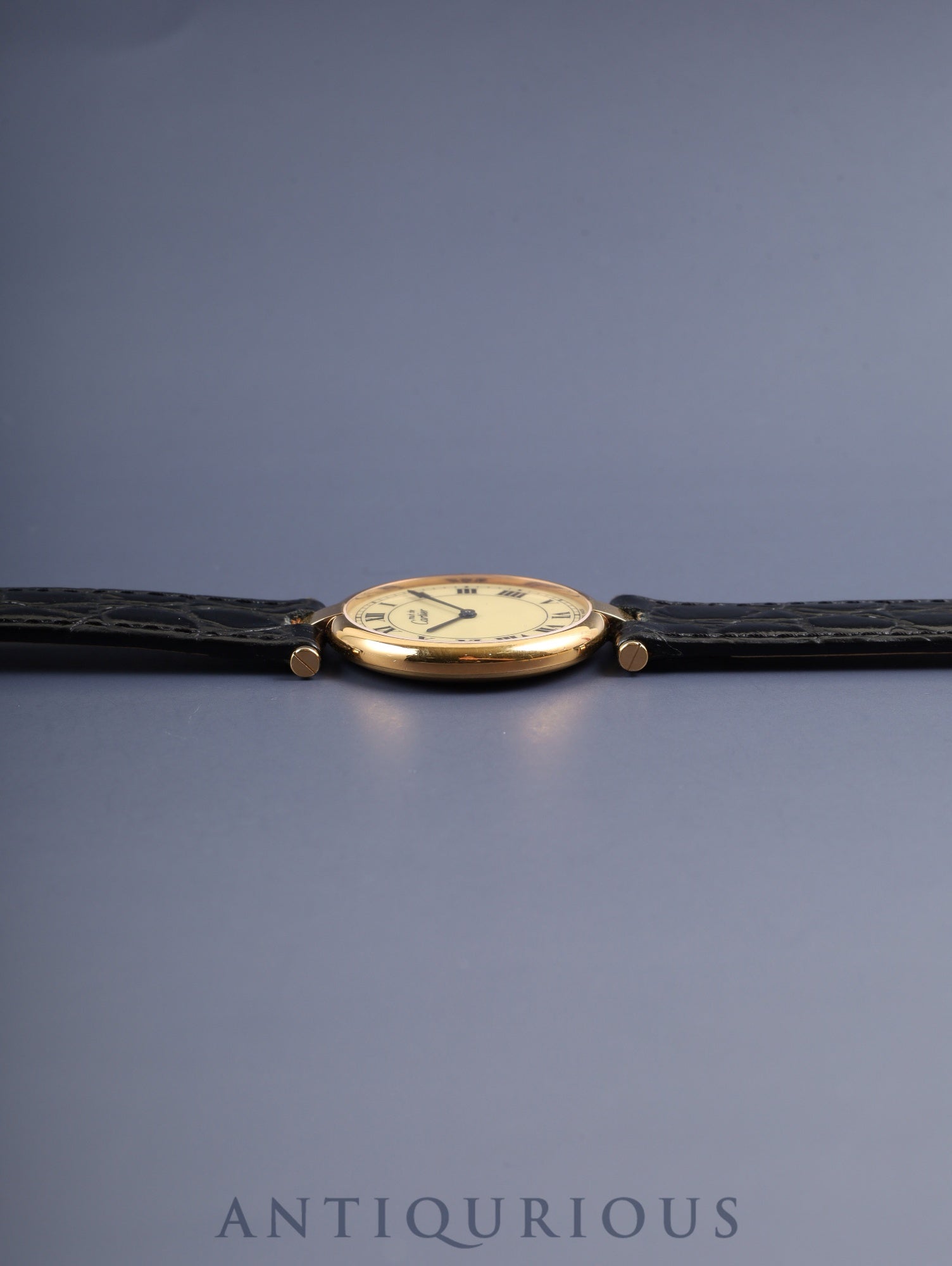 カルティエ マスト ヴァンドーム VLC LM 590003 クォーツ SV925 革 純正尾錠(GP)アイボリーローマン文字盤 カルティエブティックにてコンプリートサービス(フルメンテナンス)済み