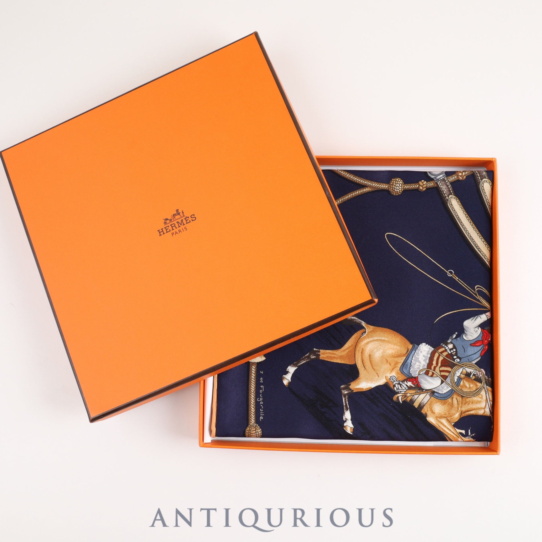 Hermes scarf Carre 70 PAMPA Great Prairie Navy box SILK 100