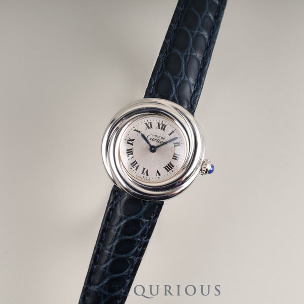 Cartier Must Trinity 2439 Quartz Cal.157 SV925 Leather Genuine D Buckle (SS) Silver Roman Dial Overhauled