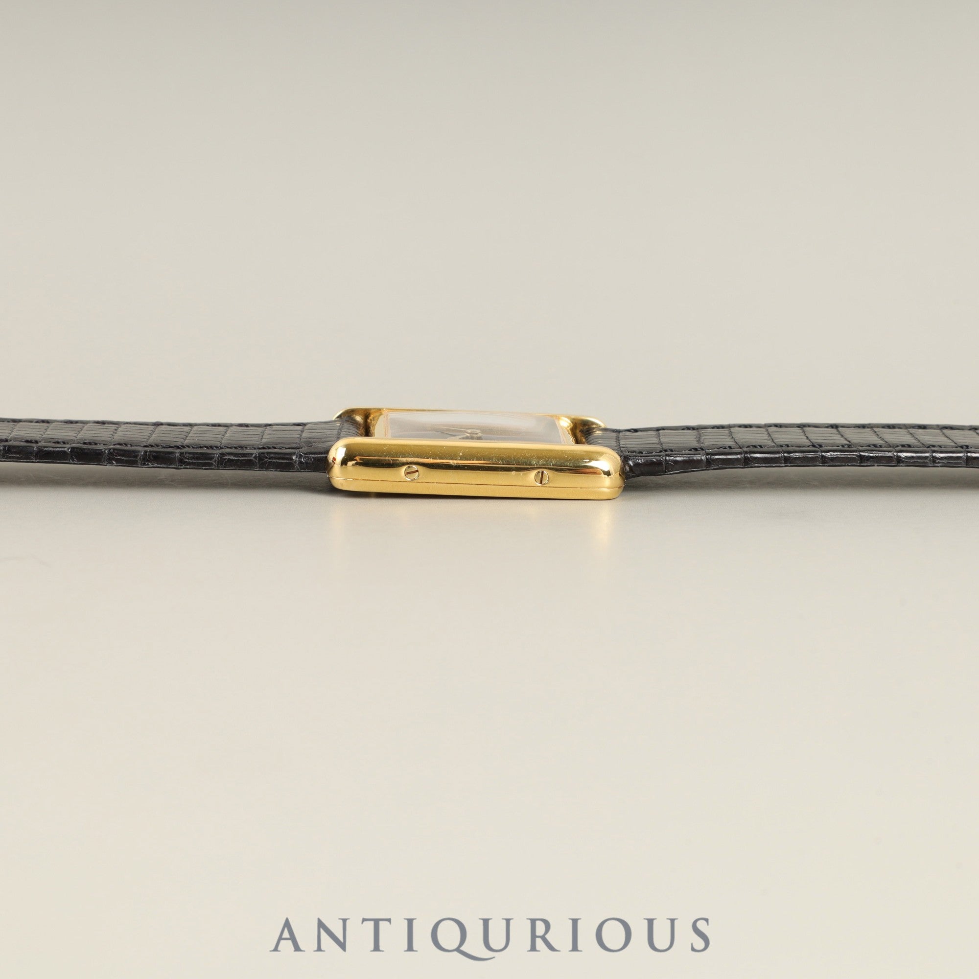 カルティエ マストタンク SM 5057001 クォーツ Cal.057 SV925 革 純正尾錠(GP) ブラック飛びローマン文字盤 1982年頃~1995年頃 オーバーホール済み 新品仕上げ済み