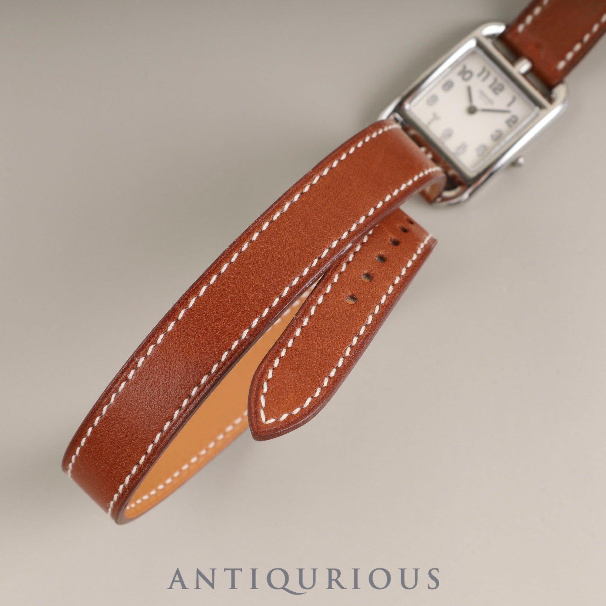 Hermès Cape Cod CC1.210 Quartz Caliber 976.001 Stainless Steel Watch with Genuine Leather Strap and Genuine Stainless Steel Buckle, Silver Dial, Box, Booklet, Warranty Card (2006) Overhauled