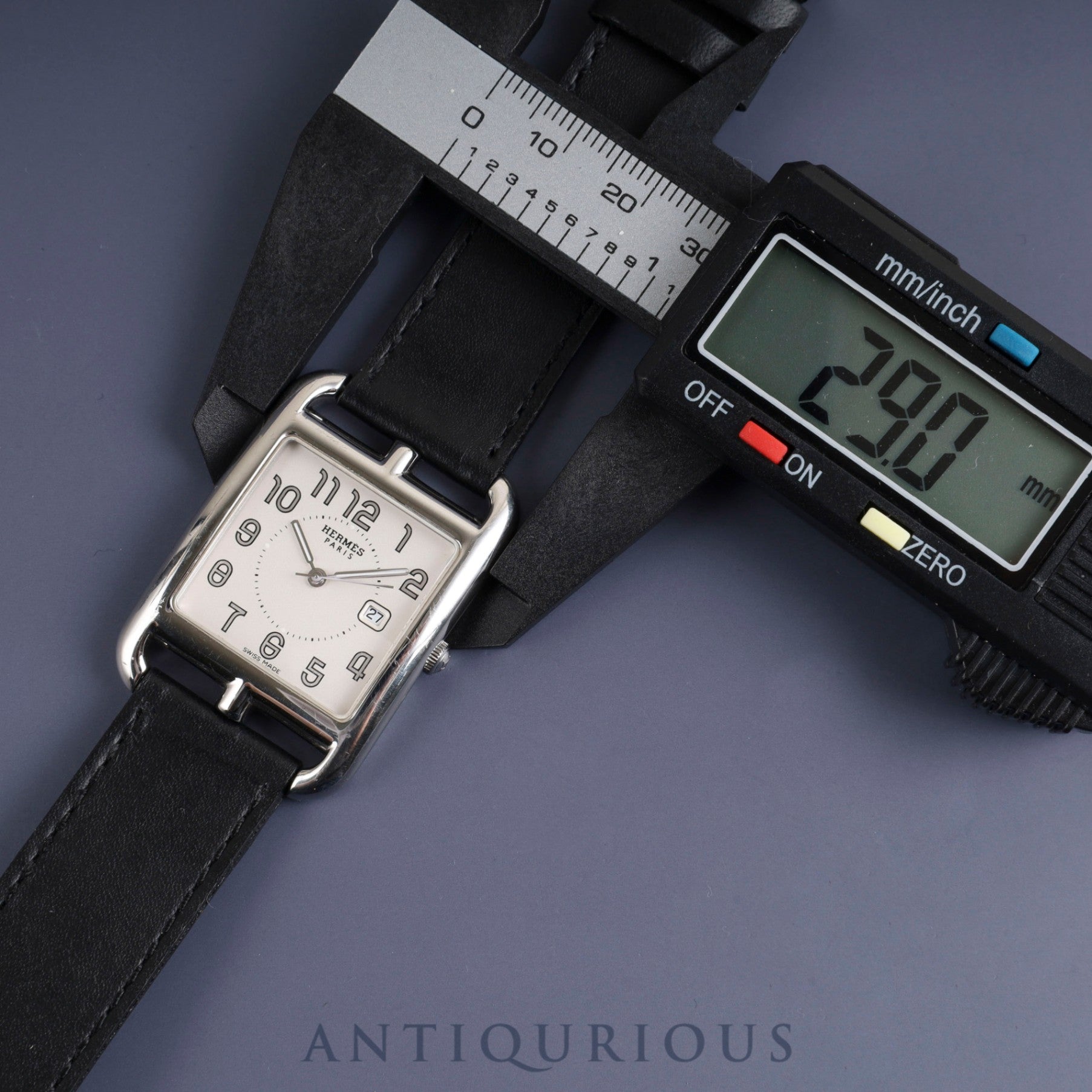 エルメス ケープコッド CC2.710 クォーツ SS 革 純正尾錠(SS) シルバーアラビア文字盤 純正替ベルト(A刻印:2017年) オーバーホール済み