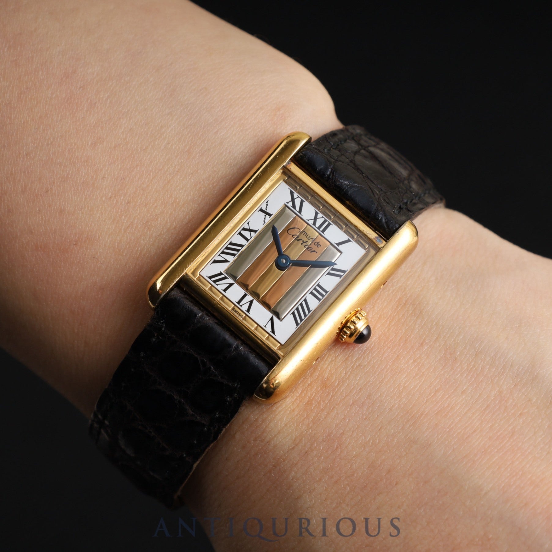 カルティエ マストタンク SM 5057001 クォーツ Cal.057 SV925 純正革ベルト 純正尾錠(GP) フロントトリニティ文字盤(SWISS表記) 保証書(日付無し)オーバーホール済み