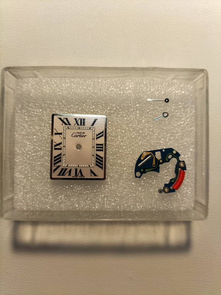 カルティエ マストタンク MM 2416 クォーツ Cal.057 SV925 革 純正尾錠(SS) ピンクローマン文字盤 箱 保証書(2000年)冊子 クリスマス限定 オーバーホール済み