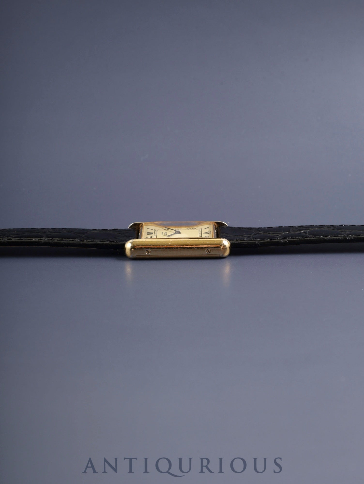カルティエ マストタンク LM 6 手巻き Cal.78-1 SV925 革 純正ピンバックル(GP)アイボリーローマン文字盤(SWISS表記)オーバーホール済み