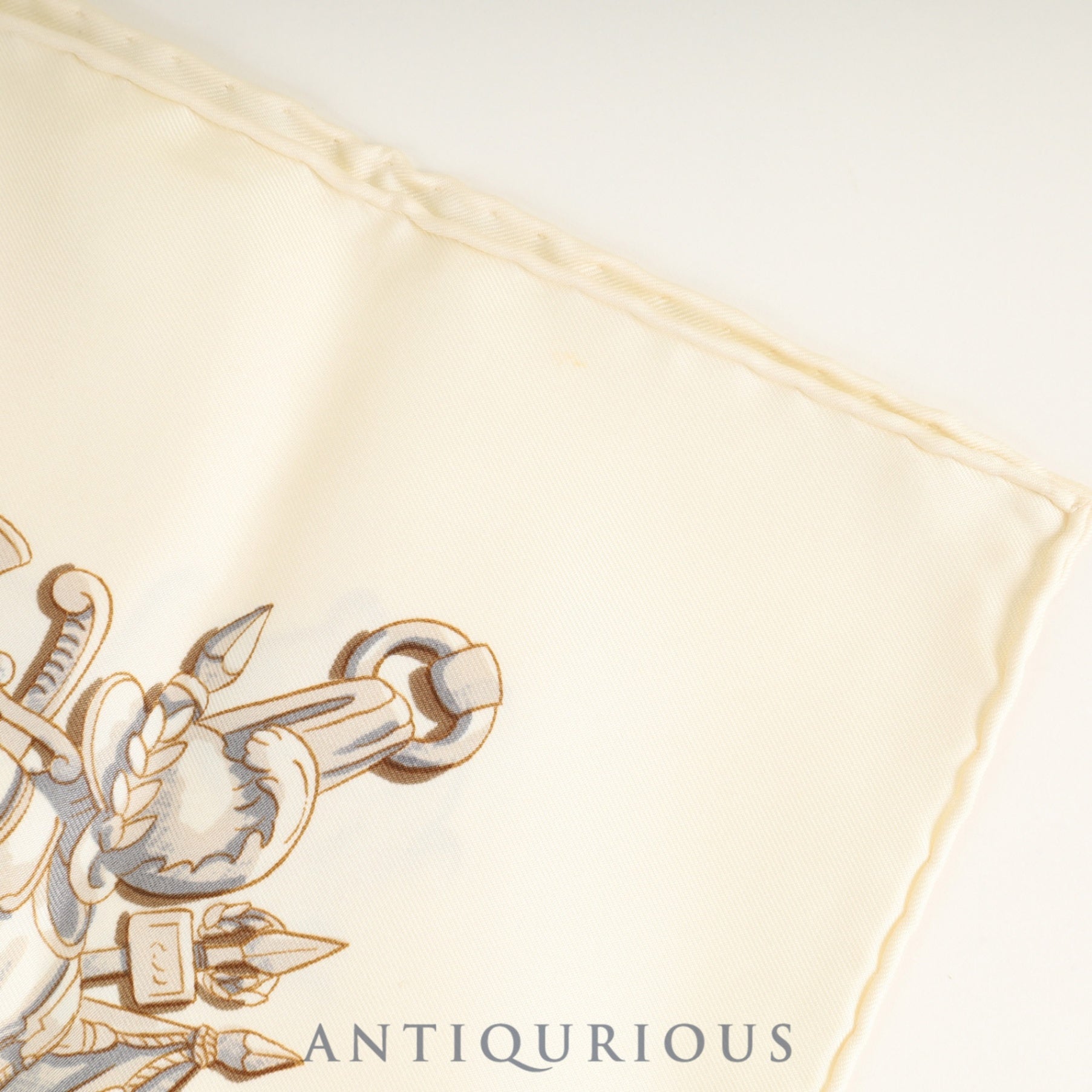 エルメス スカーフ カレ90 MARINE ET CAVALERIE 海と騎兵隊 SILK100%