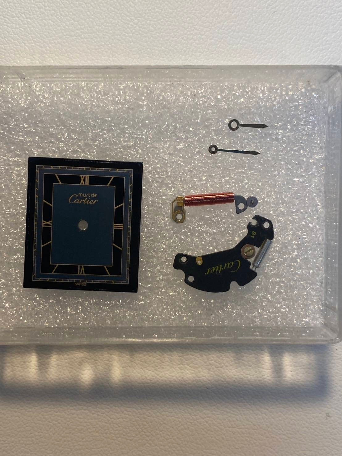 Cartier Must Tank LM 6 81006 Quartz Cal.81 SV925 Leather Genuine Buckle Grey Roman Dial Overhauled