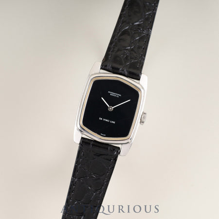 IWC Da Vinci Line Manual Winding Cal. - Stainless Steel Leather Strap with Genuine Stainless Steel Buckle, Black Dial, Overhauled