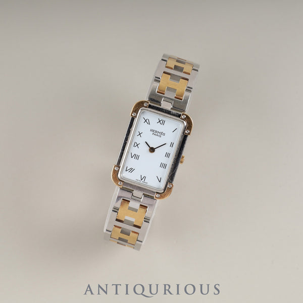 Hermès Cloajour CR1.220 Quartz Cal.976.001 SS/GP SS/GP White Dial Box Warranty (2000) Overhauled
