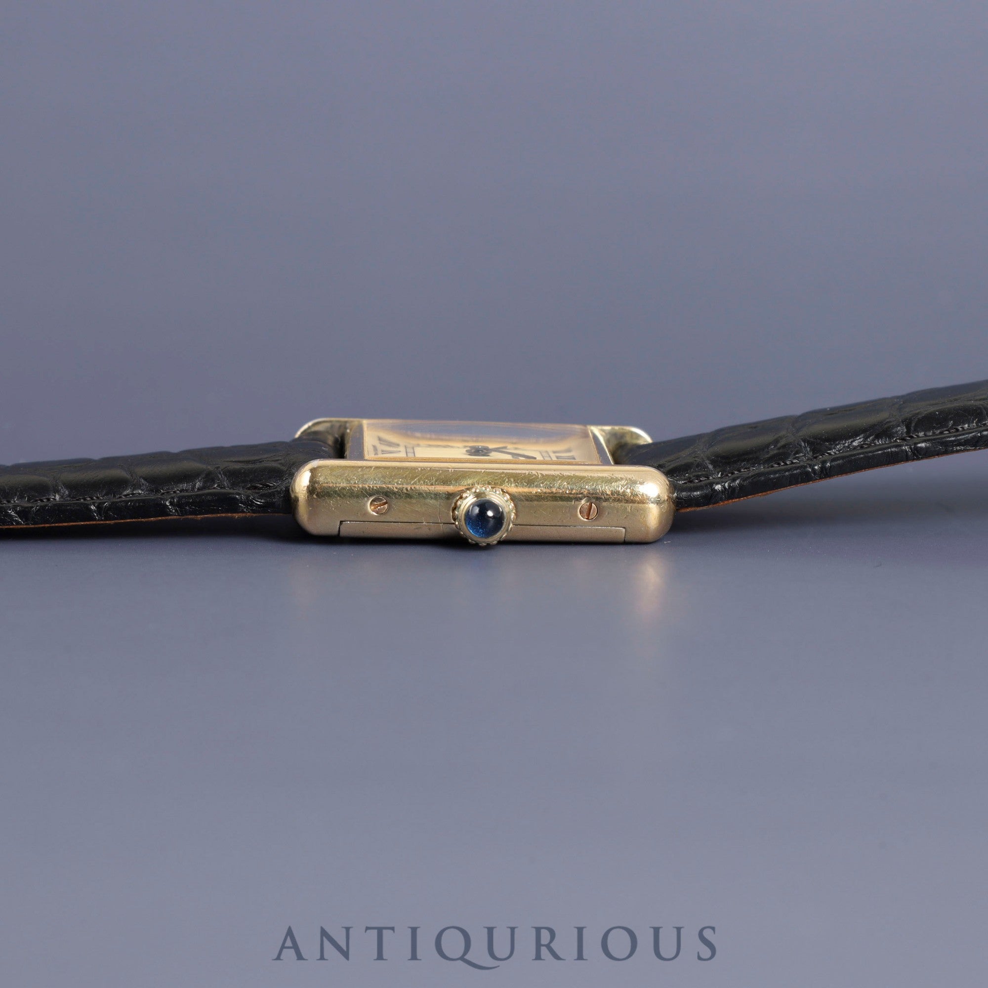 Cartier Must Tank SM 2974213 Manual winding V925 Leather Genuine D buckle (GP) Ivory Roman dial International permanent warranty (1982) Complete service completed at Cartier boutique