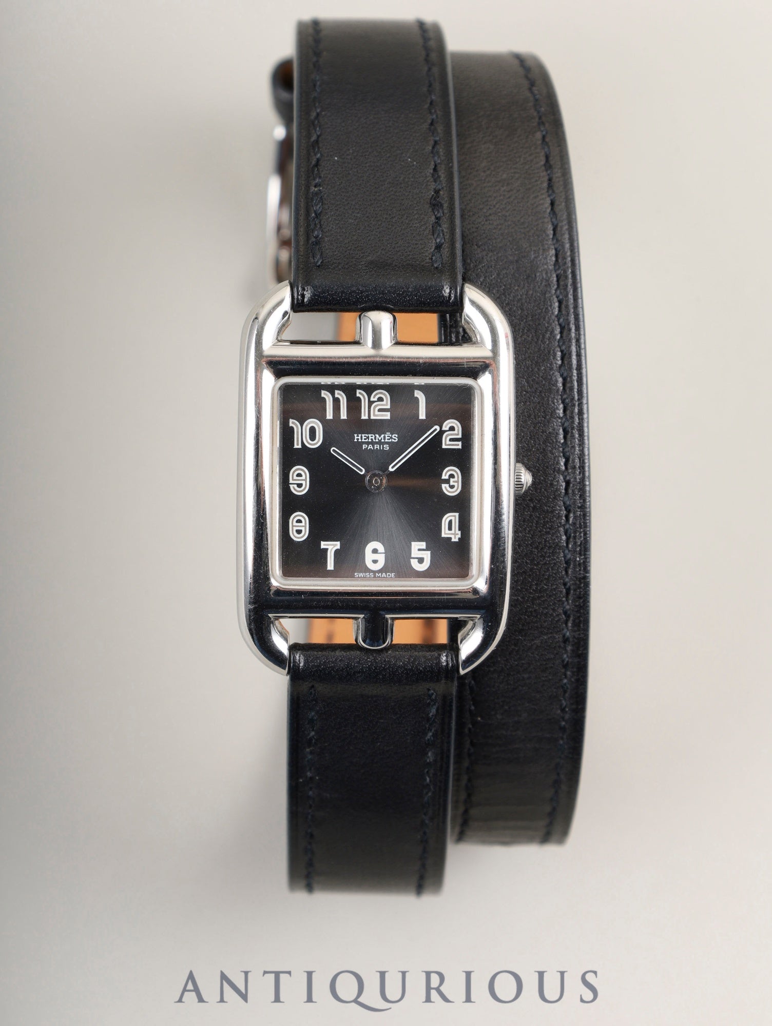 エルメス ケープコッド CC1.210 クォーツ Cal.976.001 SS 純正革ベルト(□D刻印:2000年)純正尾錠(SS)グレーアラビア文字盤 箱 保証書 オーバーホール済み