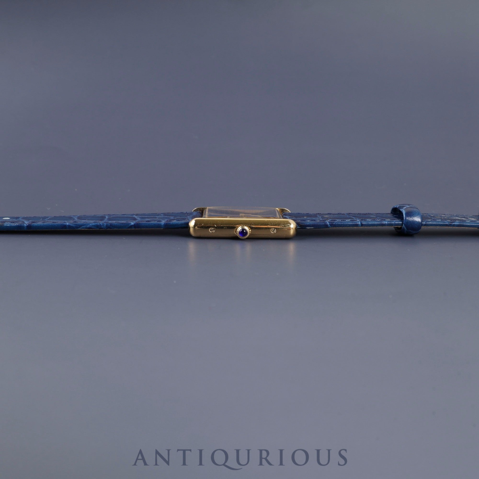 Cartier Must Tank LM Manual winding Cal.78-1 SV925 Leather Genuine buckle (GP) Lapis lazuli dial Overhauled