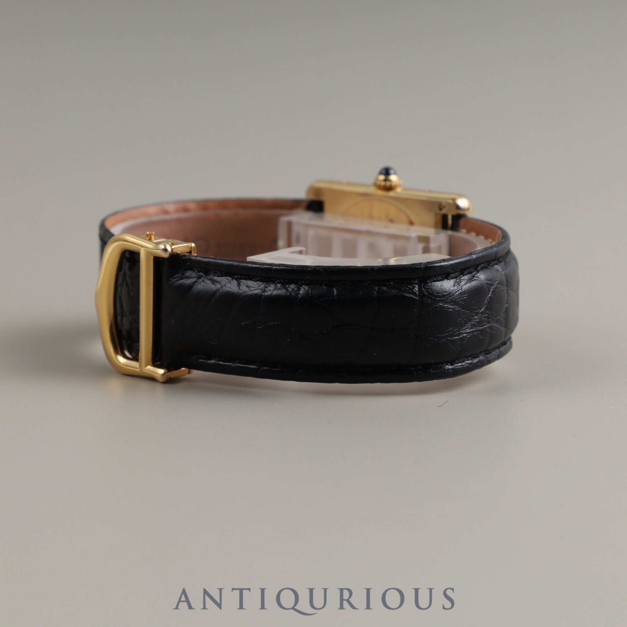 Cartier Must Tank LM QZ Cal.90 W1005654 / 590005 SV925 Leather Genuine Buckle (GP) Opalan Dial Box