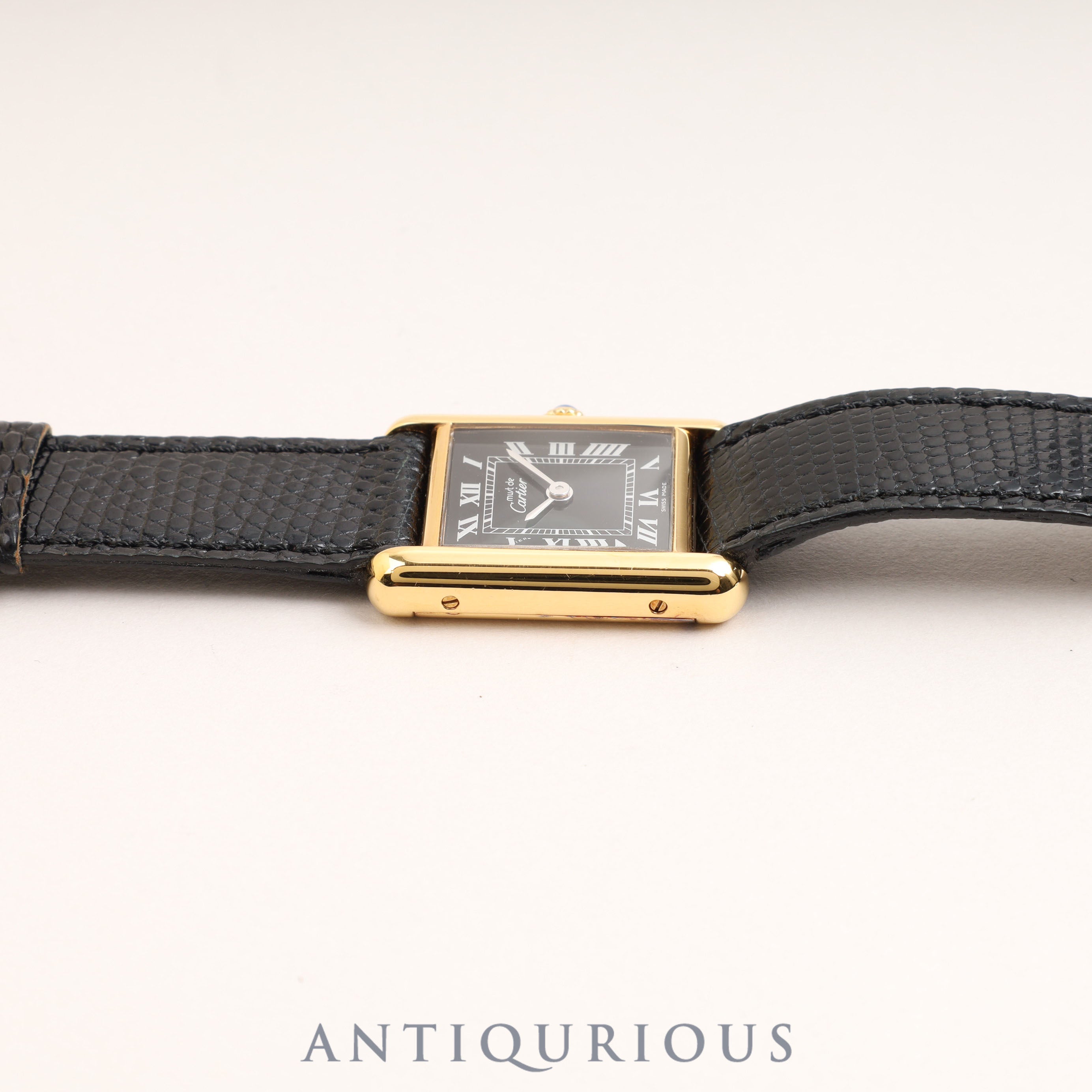 カルティエ マストタンクSM 手巻き ブラックローマ文字盤 国際永久保証書