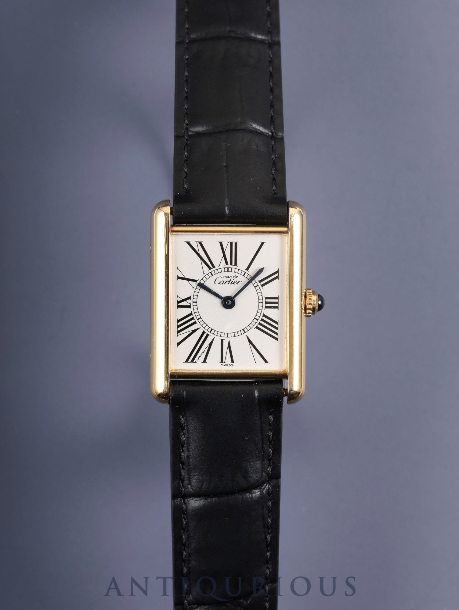 カルティエ マストタンク LM 590005 クォーツ Cal.690 SV925 革 純正Dバックル(GP) オパラン文字盤 箱 冊子 保証書(1996年) オーバーホール済み