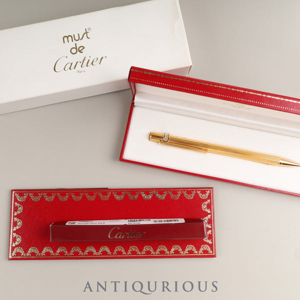 Cartier Trinity Ballpoint Pen, Blue Ink, Case, Booklet, International Warranty (1989), New Refill (Black)