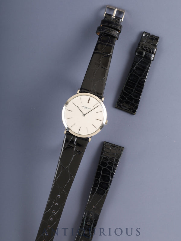 Audemars Piguet Round Manual Winding Cal.K2001 / 1A 750WG Leather Original Pin Buckle (750WG) Silver Dial Overhauled