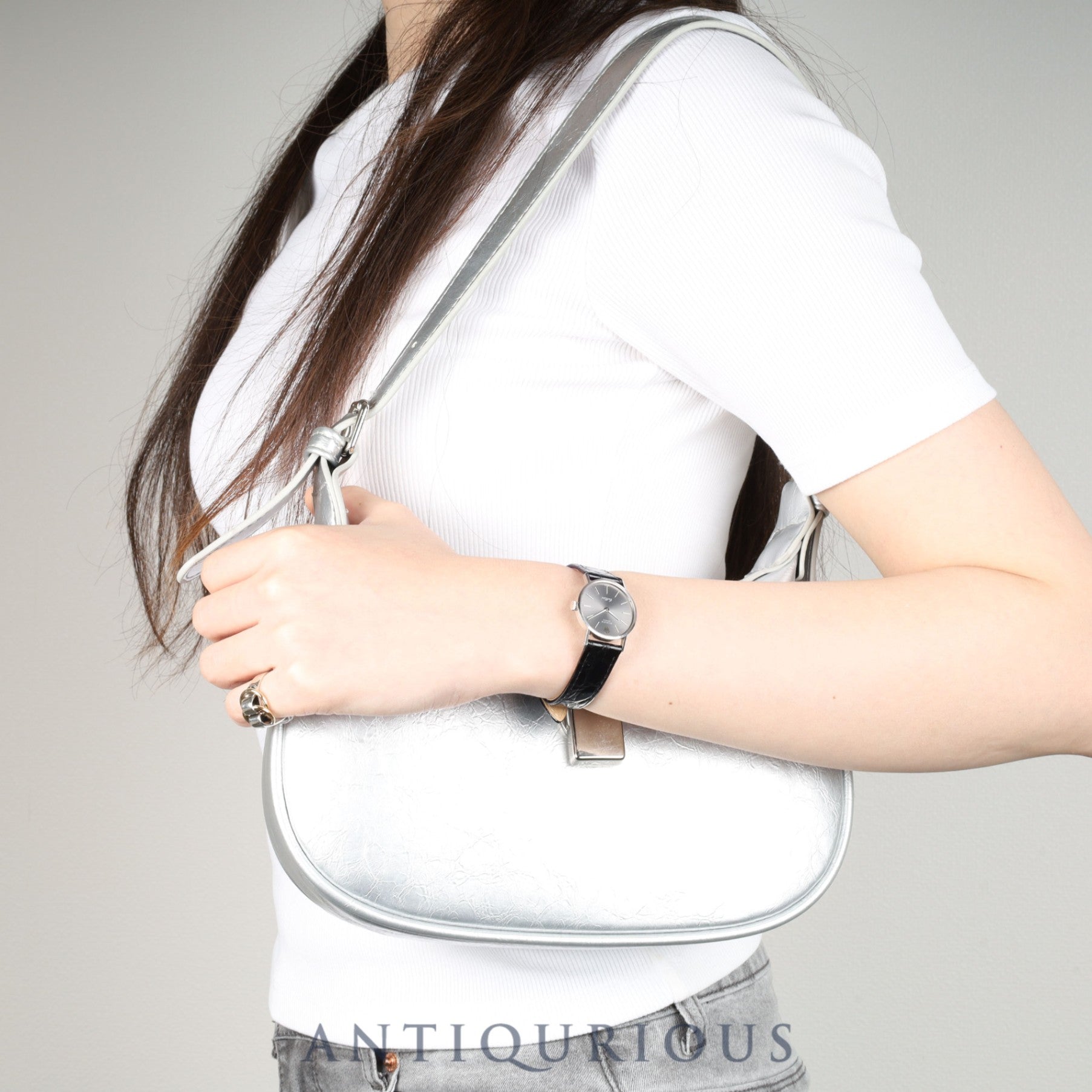 ロレックス チェリーニ 3810 手巻き Cal.1600 750WG 革 社外尾錠(SS)グレー文字盤 24mm 3番台(1971年)オーバーホール済み