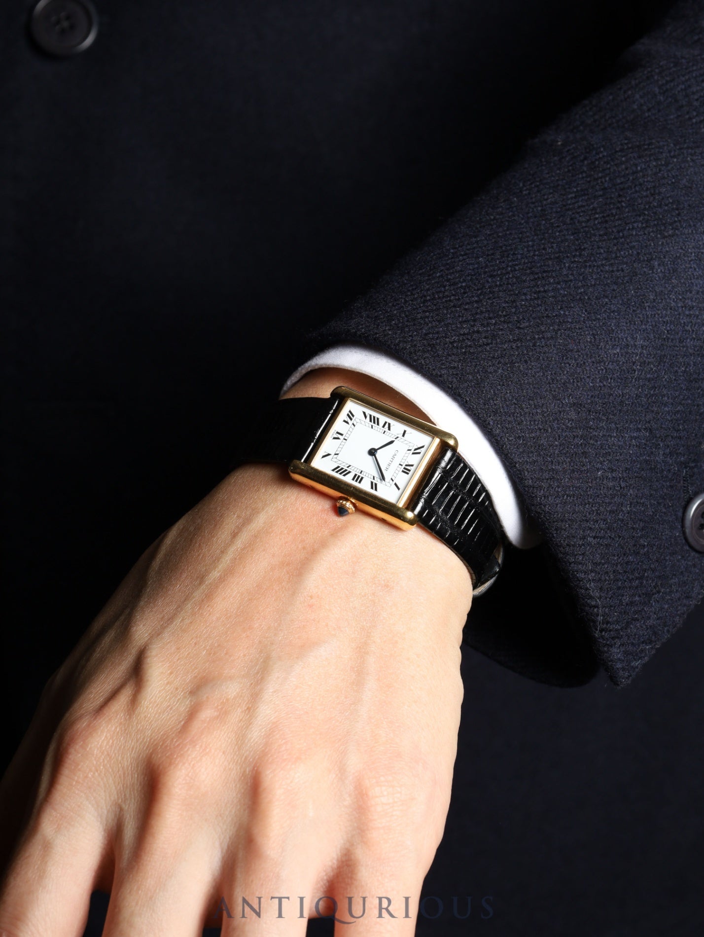 カルティエ タンクルイカルティエ LM 7808 手巻き Cal.ETA2512-1 / 78-1 750YG 純正尾錠(GP)ホワイトローマンPARIS文字盤 保証書 オーバーホール済み