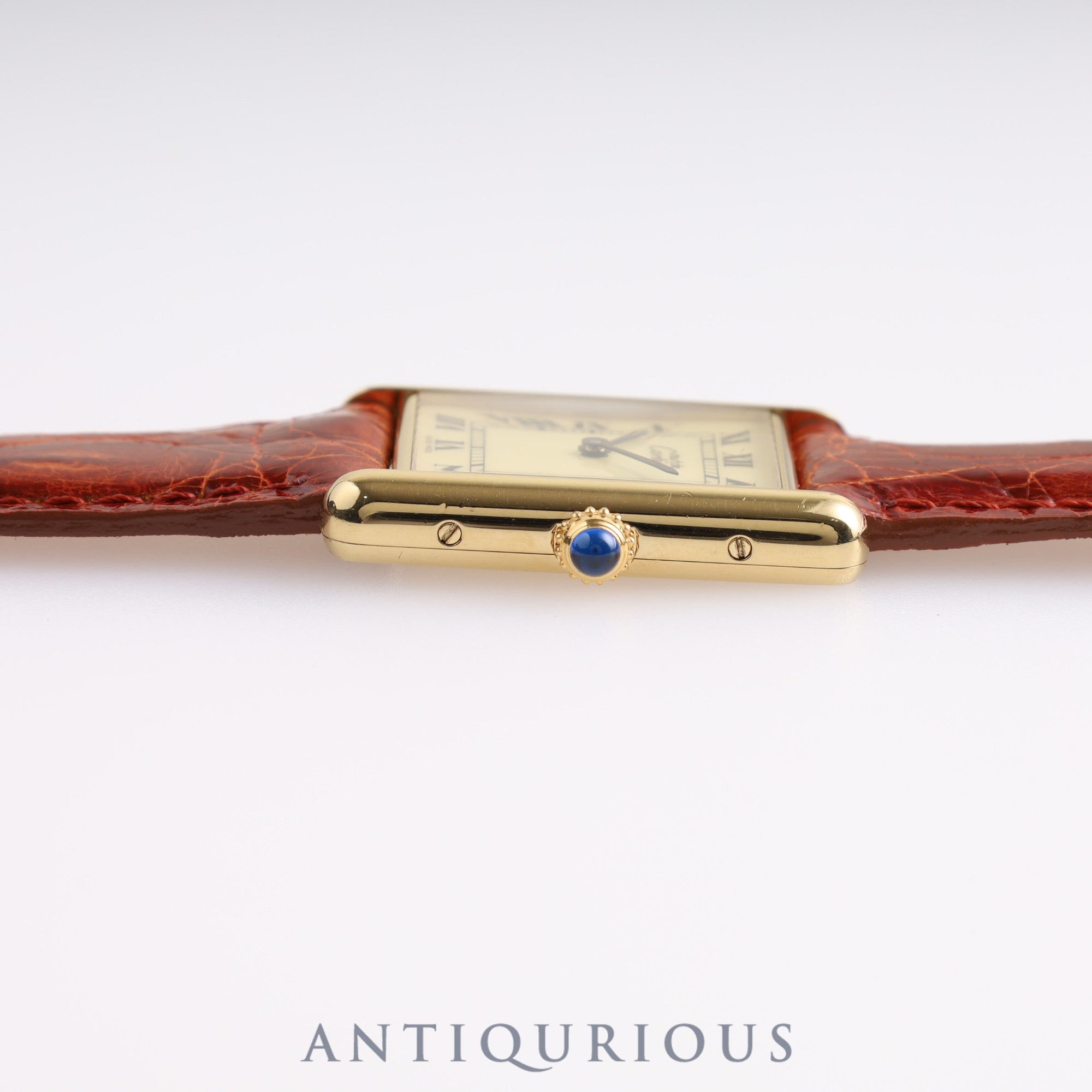Cartier Must Tank LM QZ W1002753 / 590005 SV925 Leather Genuine Buckle (GP) Ivory Dial Box Cartier Boutique Complete Service