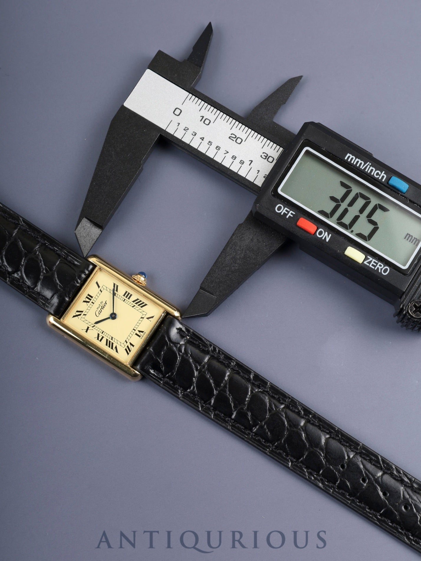 カルティエ マストタンク LM 590005 クォーツ Cal.90 SV925 革 純正ピンバックル(GP)アイボリーローマン文字盤(SWISS表記) 箱 冊子 保証書(無記載)オーバーホール済み