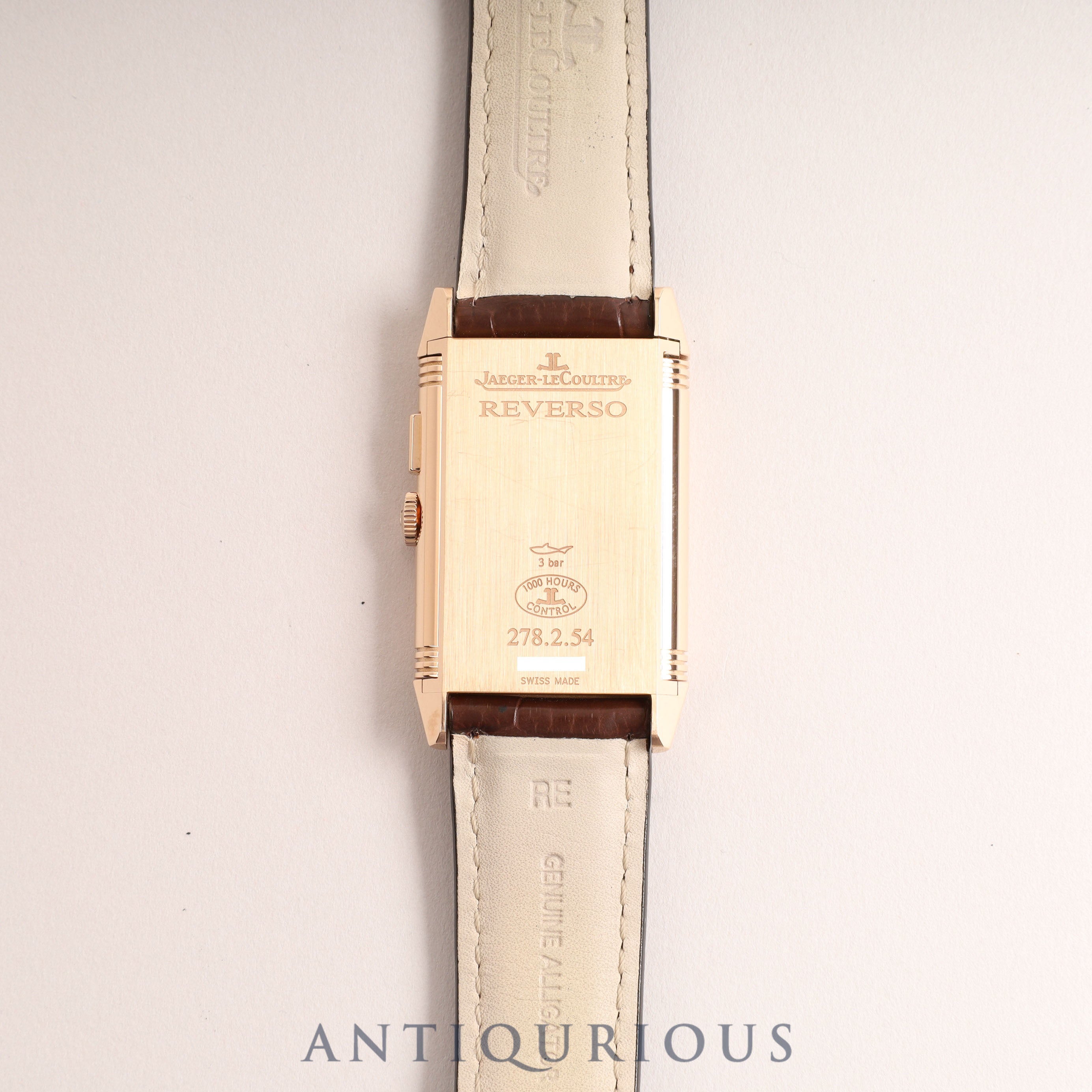 ジャガー・ルクルト グランドレベルソウルトラスリムデュオ 278.2.54/Q3782520 手巻き Cal.854 PG 革 純正尾錠(750)シルバー/ブラック文字盤 箱 保証書 (2017年)