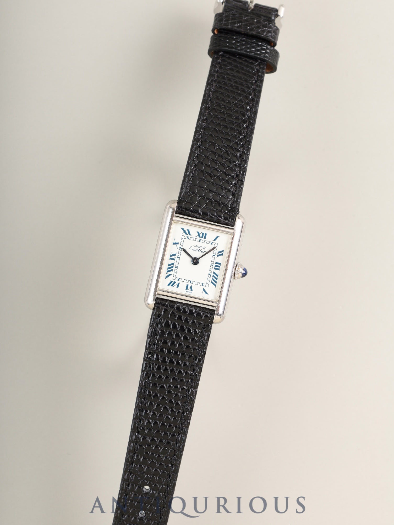 カルティエ マストタンク SM W1001543 / 6057002 クォーツ Cal.057 SV925 革 純正ピンバックル(SS)ホワイトローマン文字盤 (SWISS表記)オーバーホール済み