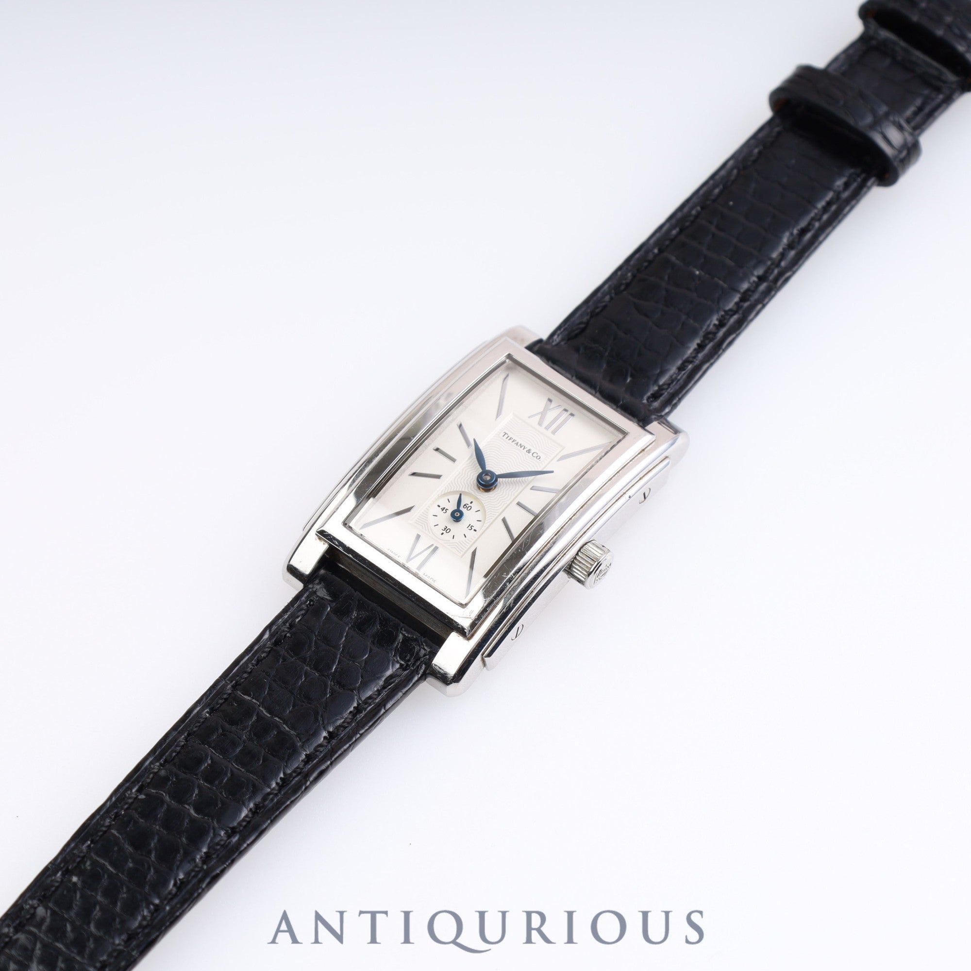 Tiffany Grand Small Second Z0035.13.10A21A40A Quartz Cal.989.153 SS Leather Genuine Buckle (SS) Silver Dial Warranty Card