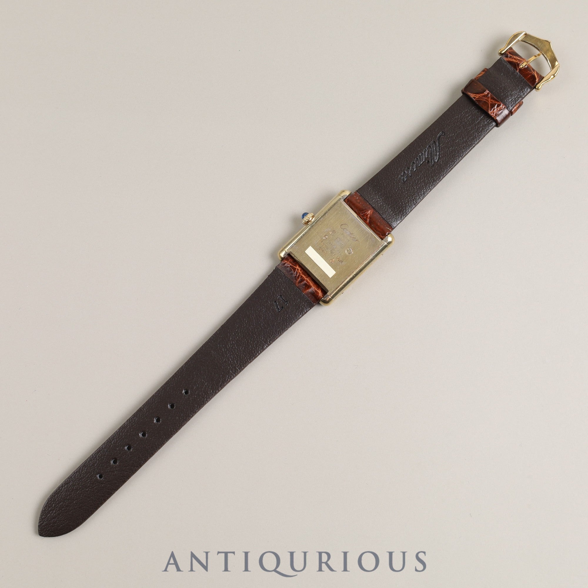 Cartier Must Tank LM Manual winding SV925 Leather Genuine buckle (GP) Ivory dial Complete service completed at Cartier boutique