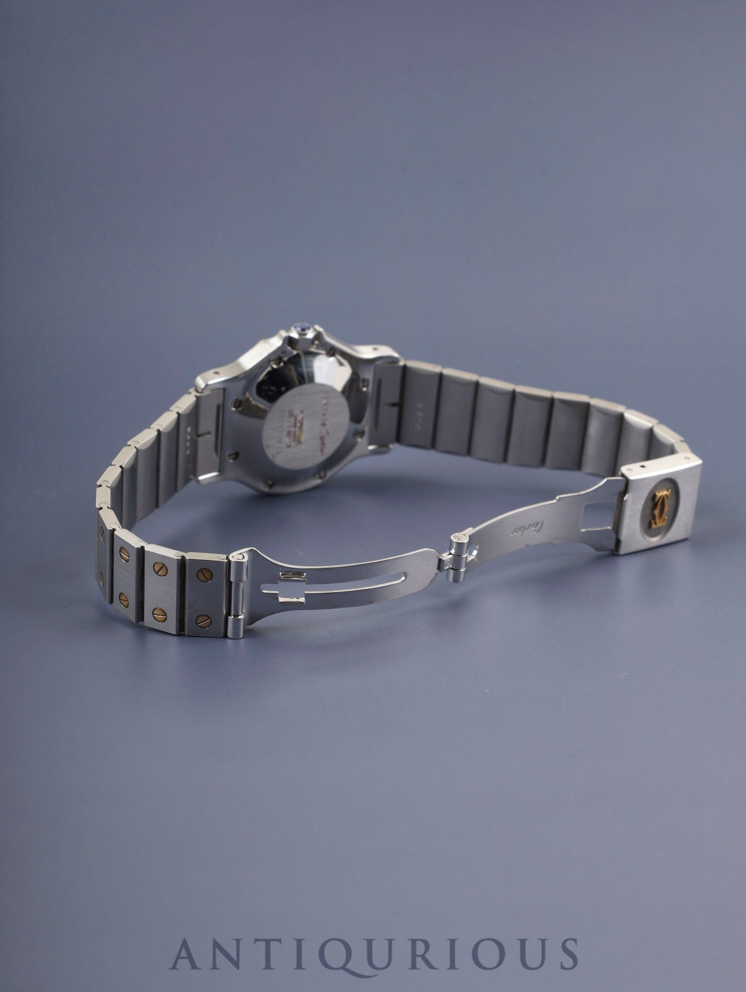 Cartier Santos Octagon LM 2966 Automatic Caliber ETA2671 Stainless Steel/Yellow Gold White Roman Dial Box and Booklet Overhauled