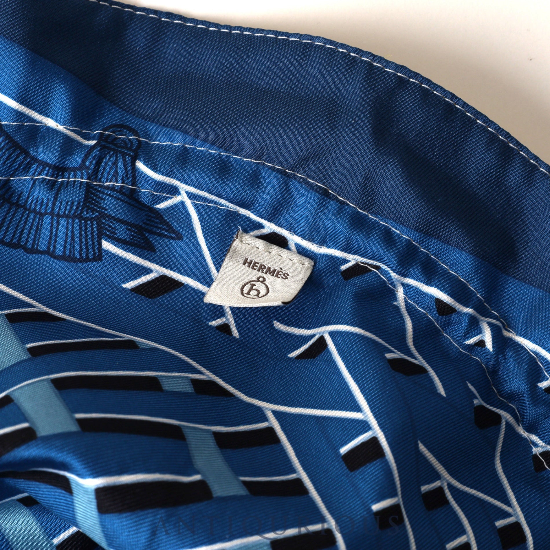 エルメス プティ アッシュ ポーチ SILK イエロー×ブルー 箱 カード等