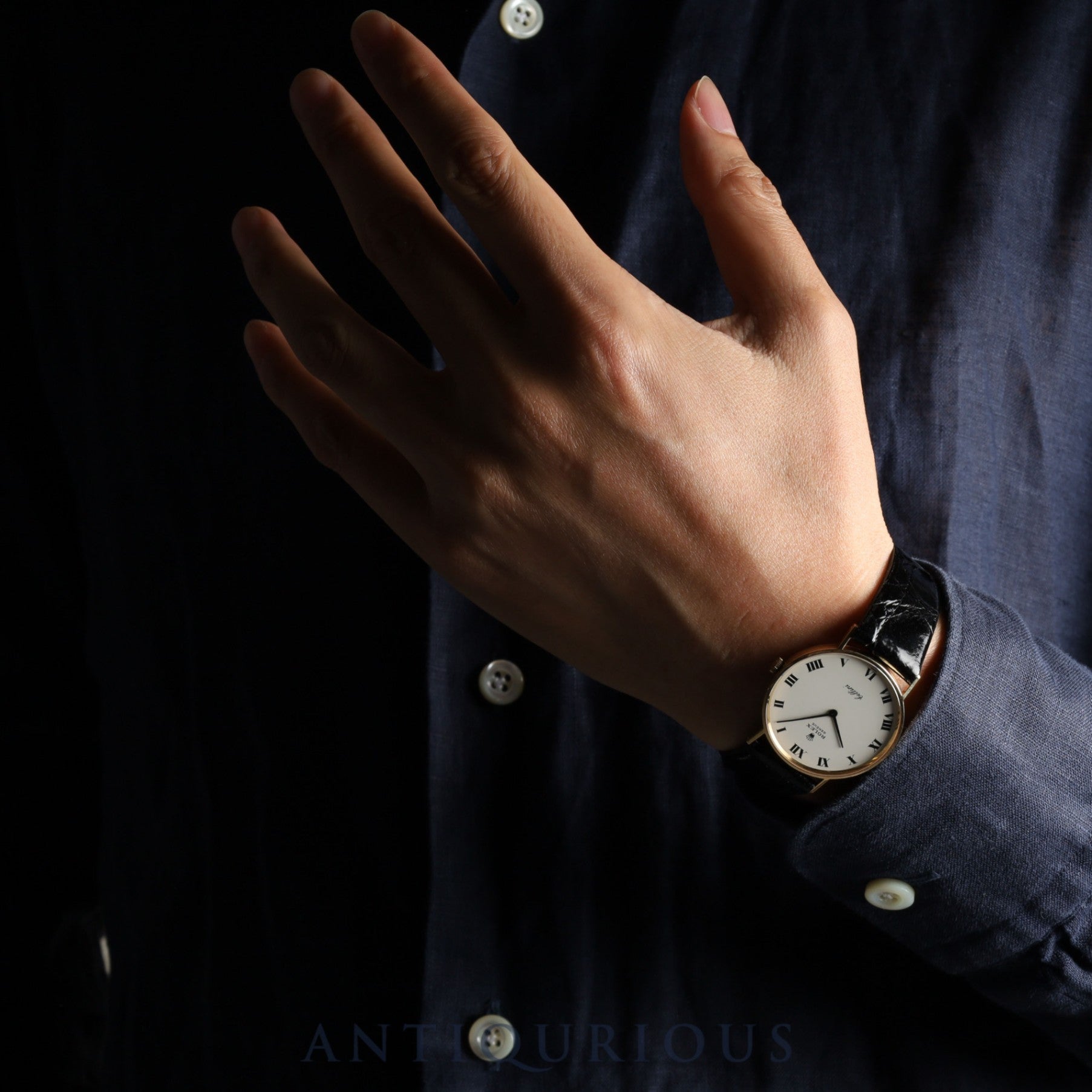 Rolex Cellini 3833 Manual winding Cal.1600 750 Leather Genuine buckle (GP) White Roman dial 1967 (23rd series) Overhauled