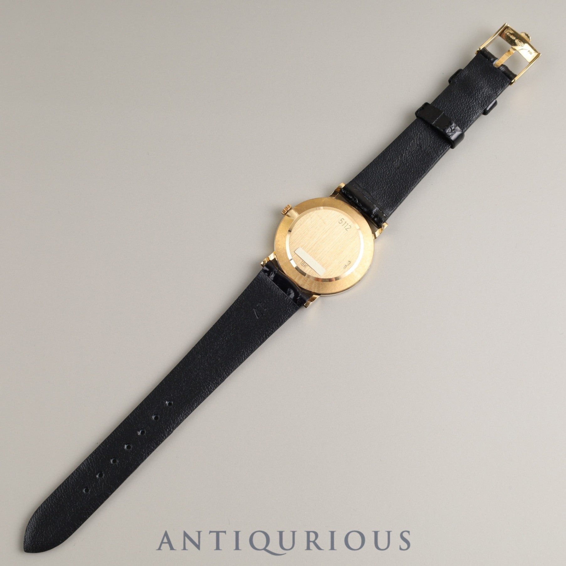 ロレックス チェリーニ 5112/8 手巻き Cal.1601 18KYG 革 純正尾錠(750)グレー文字盤 N番 1991年 保証書(1993年)