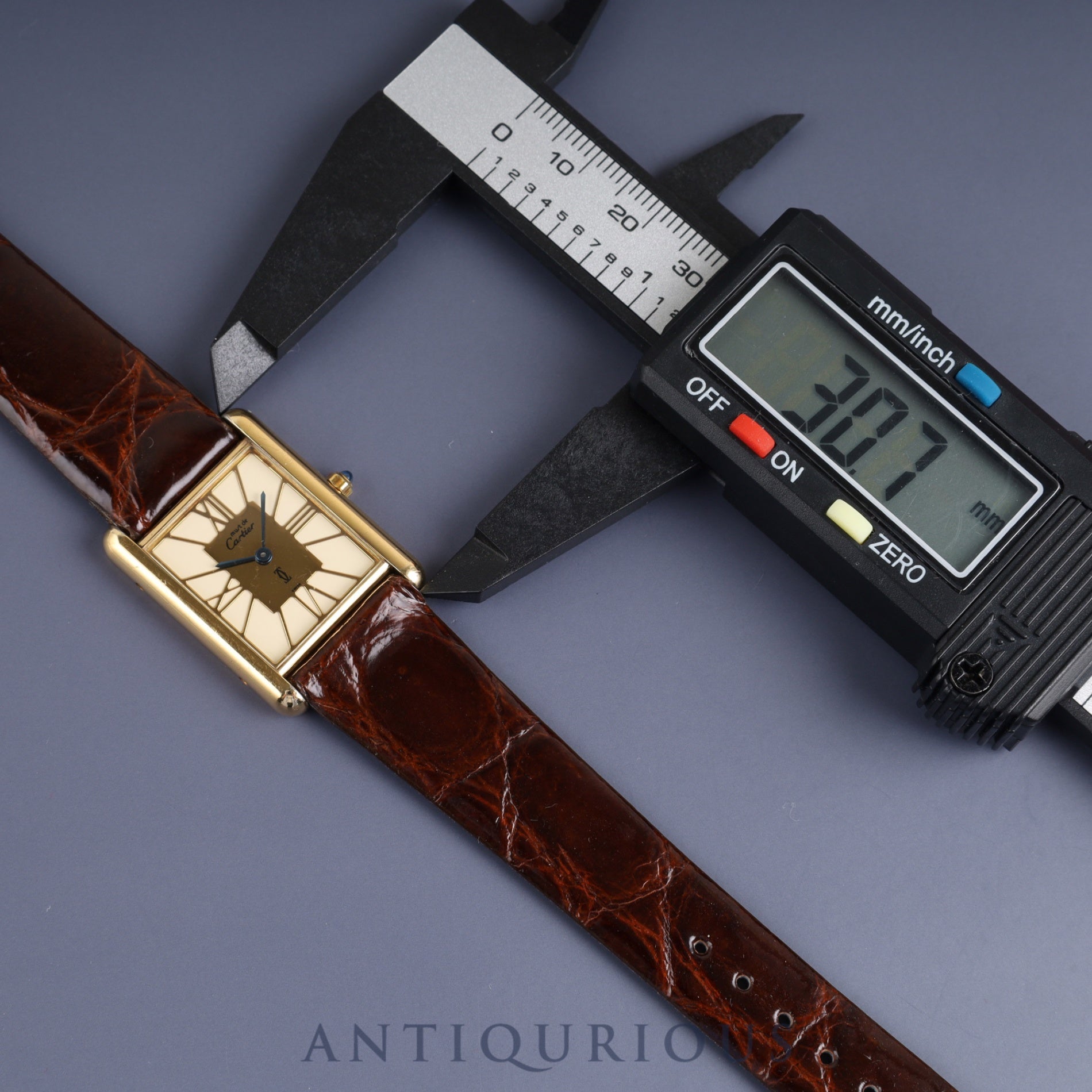 Cartier Must Tank LM 6 81006 Quartz Caliber 81 SV925 Leather Strap with Genuine GP Buckle, Ivory Cloisonné Dial, Overhauled