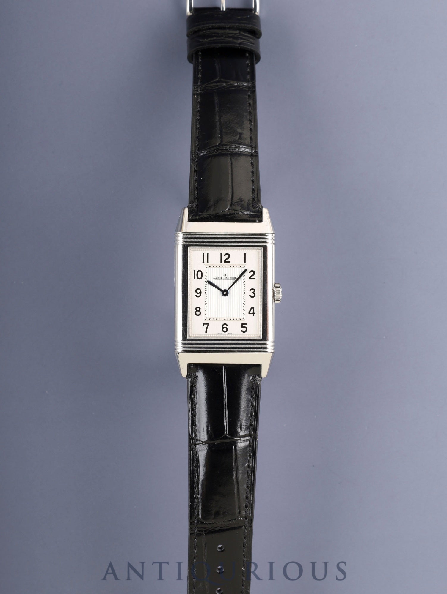 ジャガー・ルクルト グランド レベルソ ウルトラ スリム Q2788520/277.8.62 手巻き Cal.822 SS 革 純正ピンバックル(SS)シルバーアラビア文字盤 箱 保証書(2014年) 冊子 オーバーホール済み