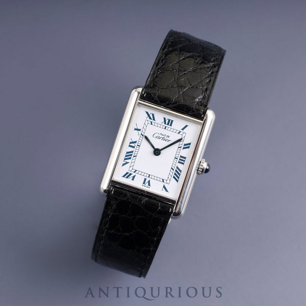 カルティエ マストタンク LM 690006 クォーツ Cal.90 SV925 純正革ベルト 純正Dバックル(SS)ホワイトローマン文字盤 オーバーホール済み