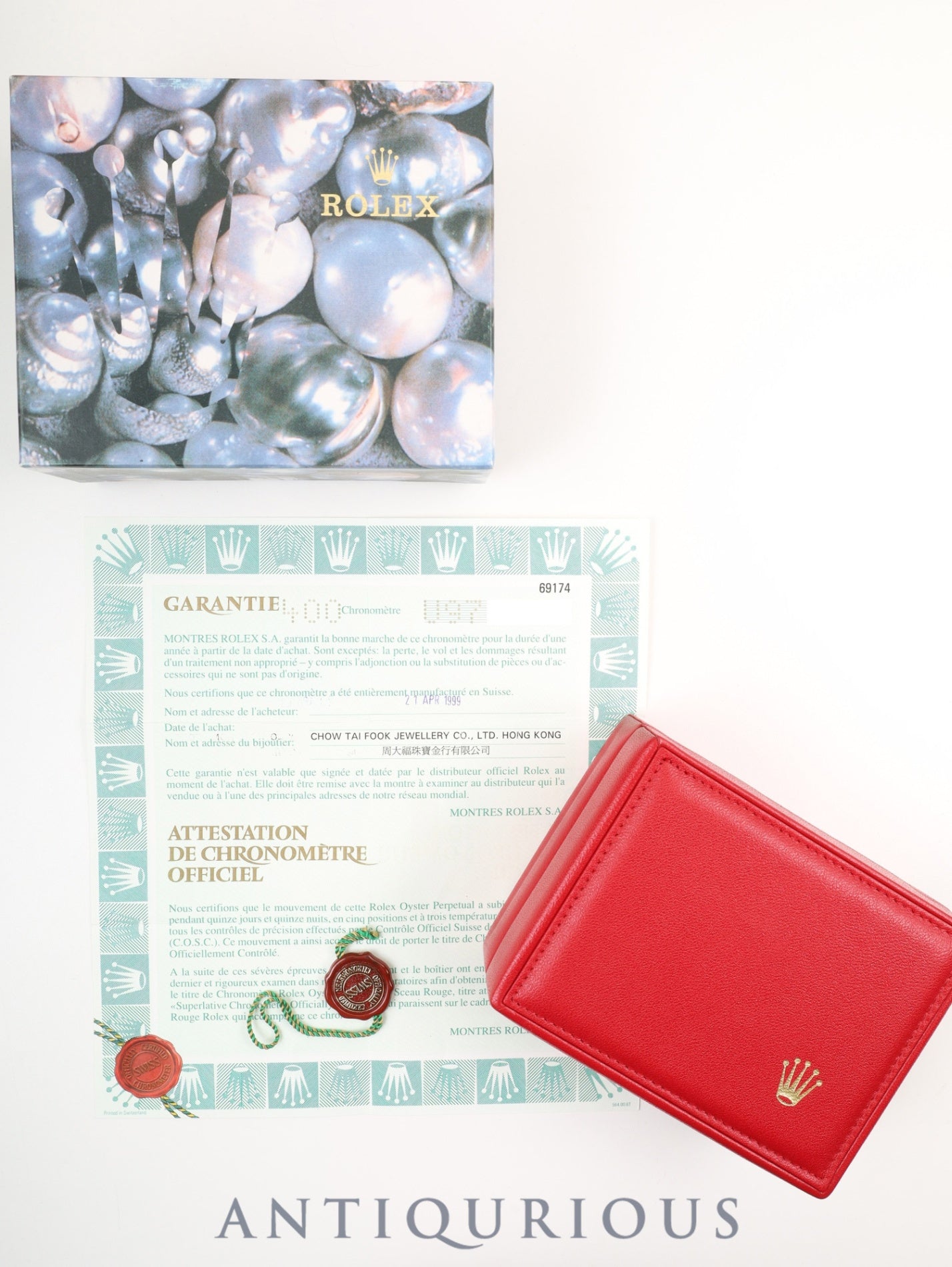 ロレックス デイトジャスト 69174 自動巻き Cal.2135 SS×WG SS ホワイト文字盤 箱 タグ 保証書(1999年)オーバーホール済み