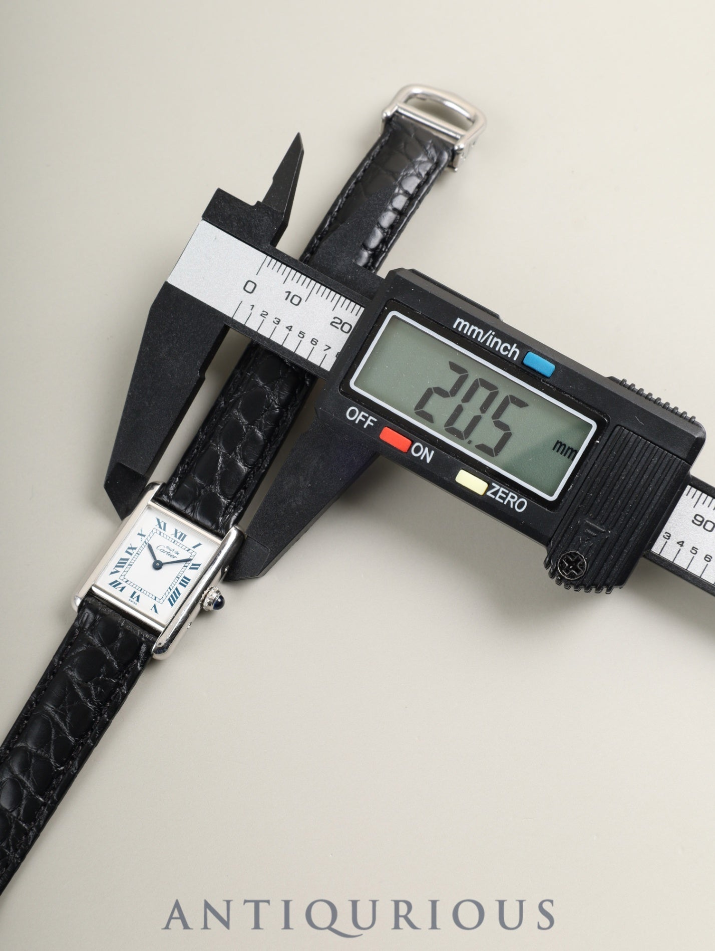 Cartier Must Tank SM W1001565 / 1614 Quartz SV925 Leather Genuine Deployant Buckle (SS) White Roman Dial (SWISS marking) Complete service done at Cartier boutique