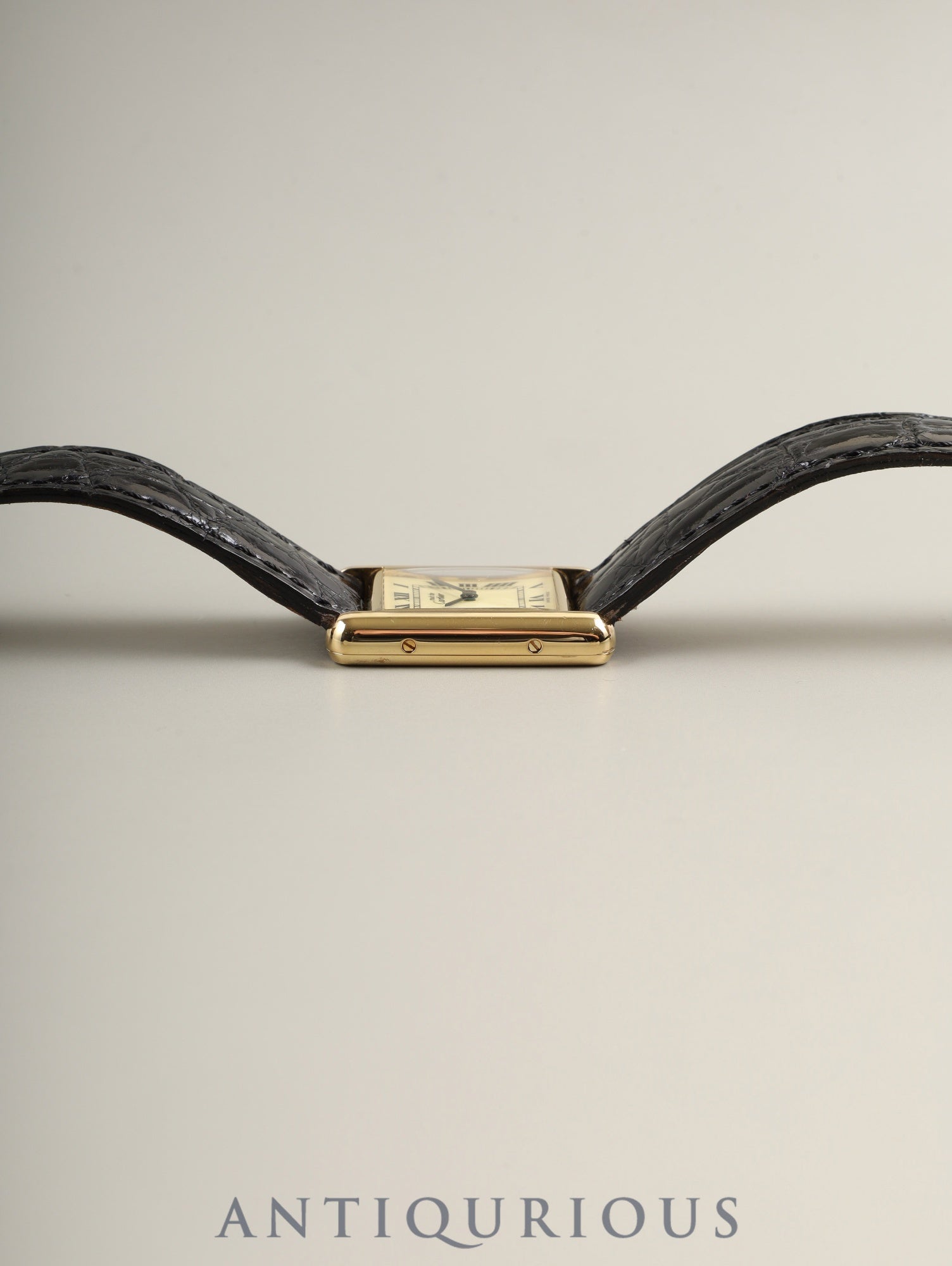 カルティエ マストタンク SM 1613 クォーツ Cal.- SV925 純正革ベルト 純正尾錠(GP) アイボリーローマン文字盤(SWISS MADE表記)1996年頃~1998年頃 カルティエブティックにてコンプリートサービス済み