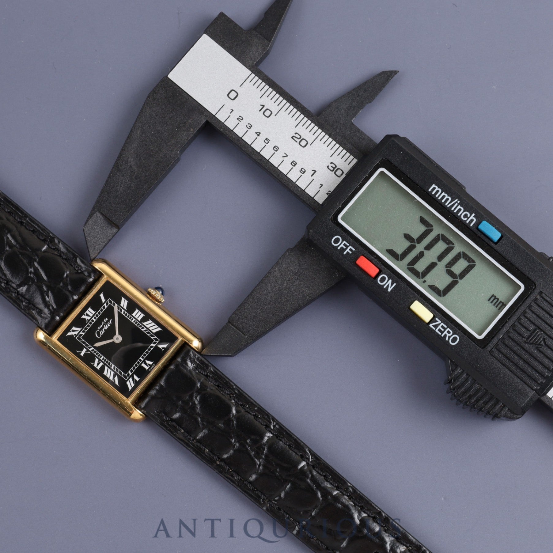 Cartier Must Tank LM Manual winding Cal.78-1 SV925 Leather Genuine buckle (GP) Black Roman dial Overhauled