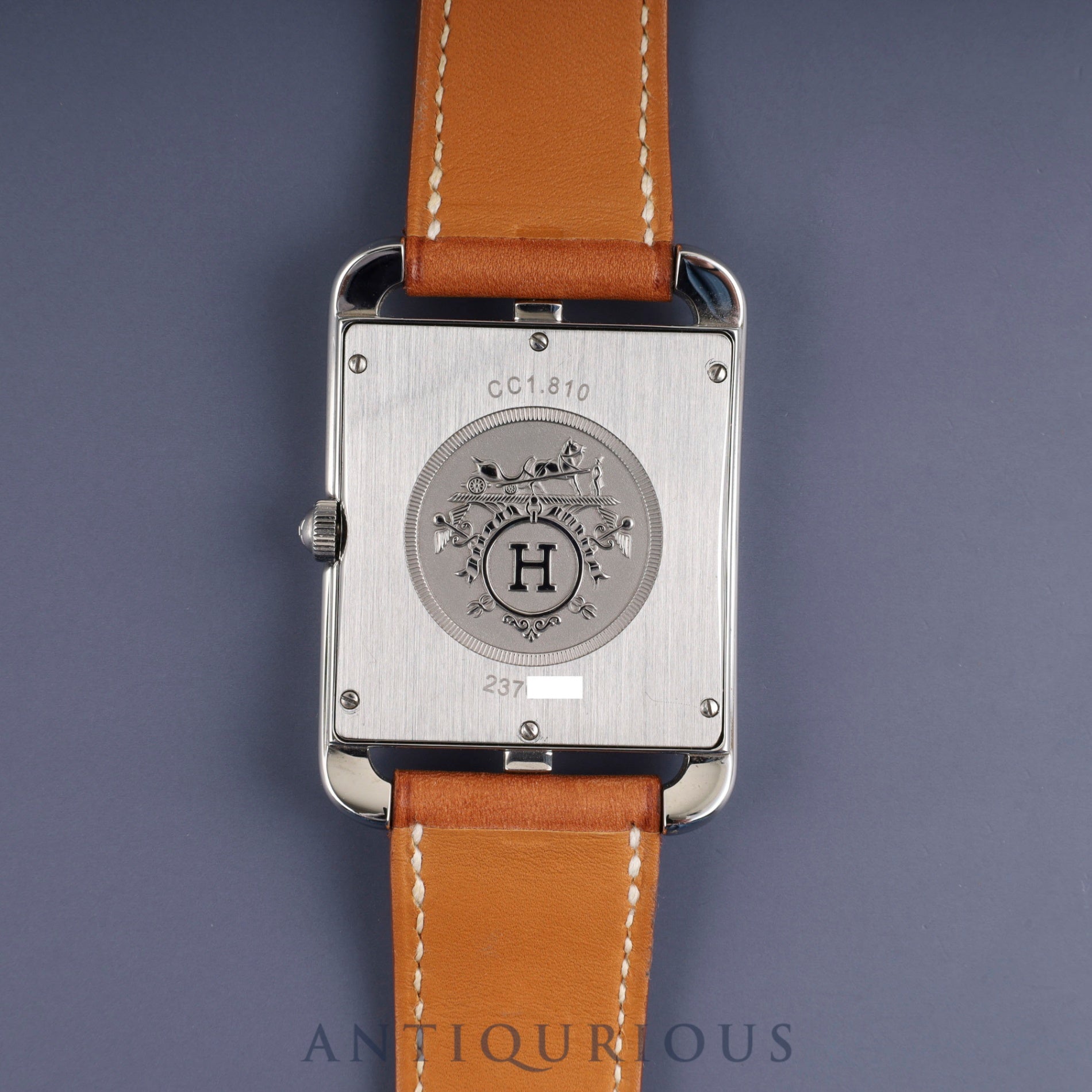 エルメス ケープコッド CC1.810 クォーツ SS 純正革ベルト(□J刻印:2006年、使用感あり)純正バックル(SS) シルバー文字盤 箱 保証書(2007年) オーバーホール済み