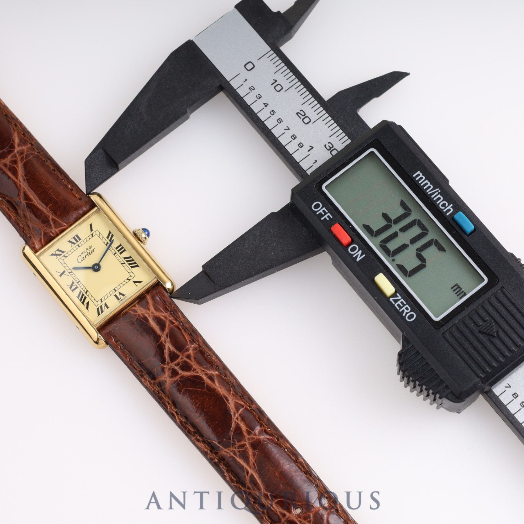 Cartier Must Tank LM QZ 590005 SV925 Leather Genuine Buckle Ivory Roman Dial Box Warranty (1996)
