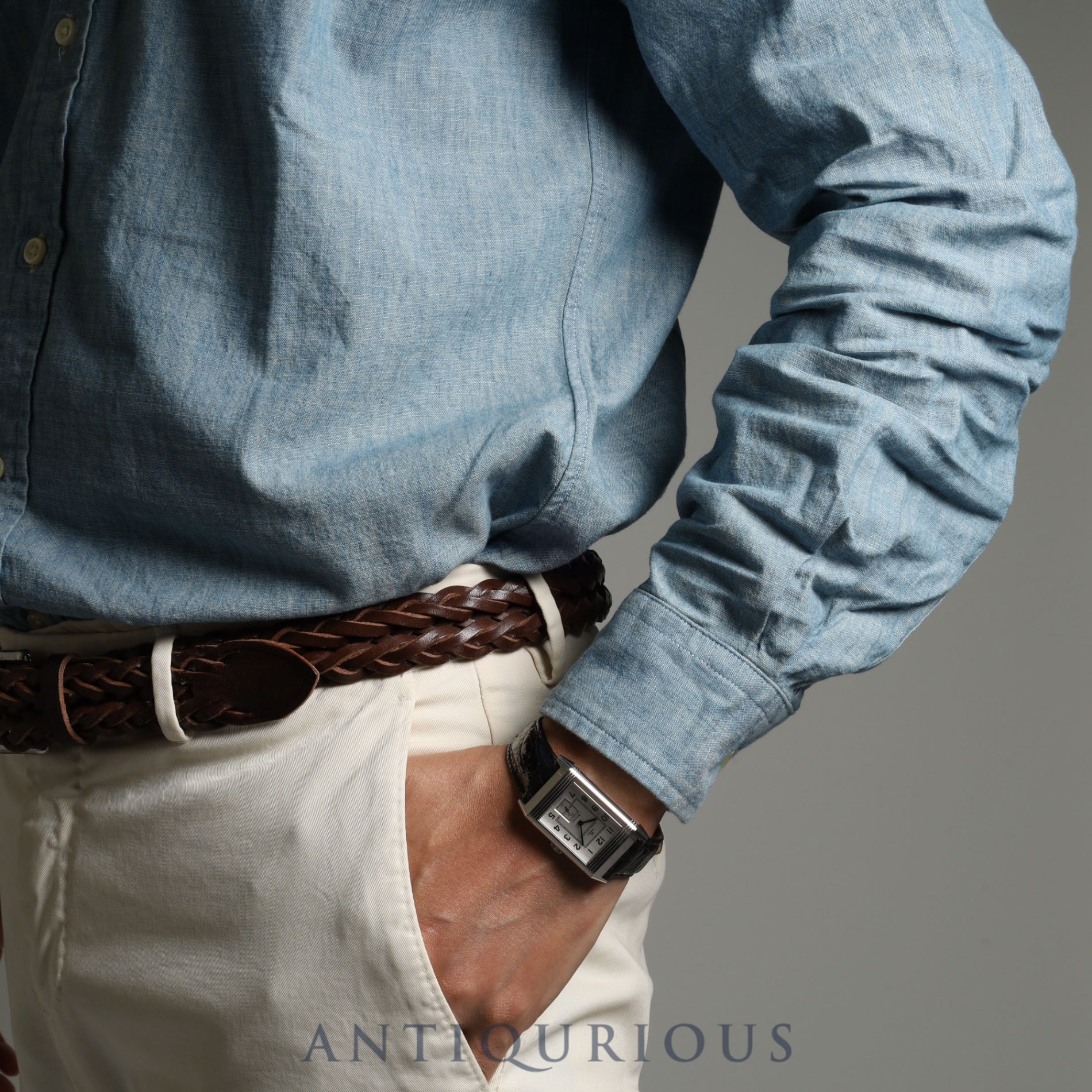 ジャガー・ルクルト ビッグレベルソ Q2708420(270.8.62)手巻き Cal.822 SS 革 純正バックル(SS)シルバー文字盤 箱 説明書 替えベルト