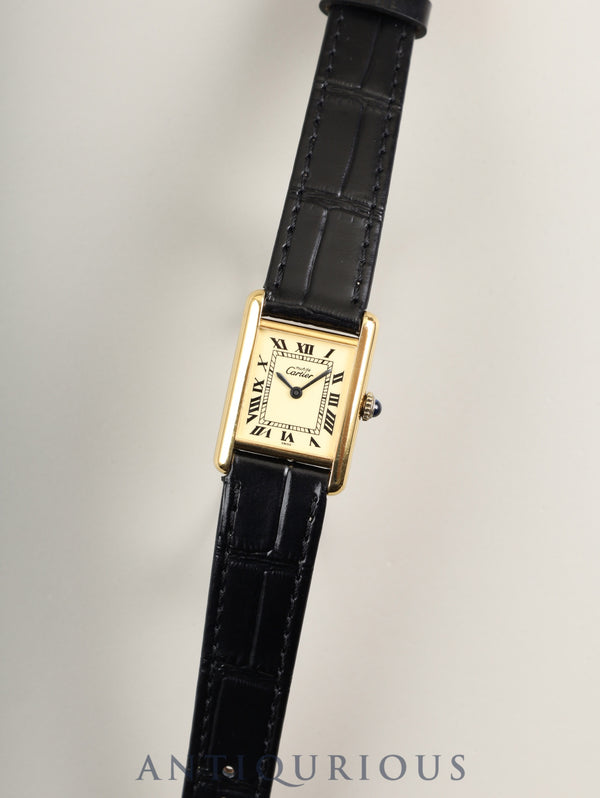 カルティエ マストタンク SM 手巻き Cal.78-1/ETA2512 SV925 純正尾錠(GP) アイボリーローマン文字盤(SWISS表記)オーバーホール済み