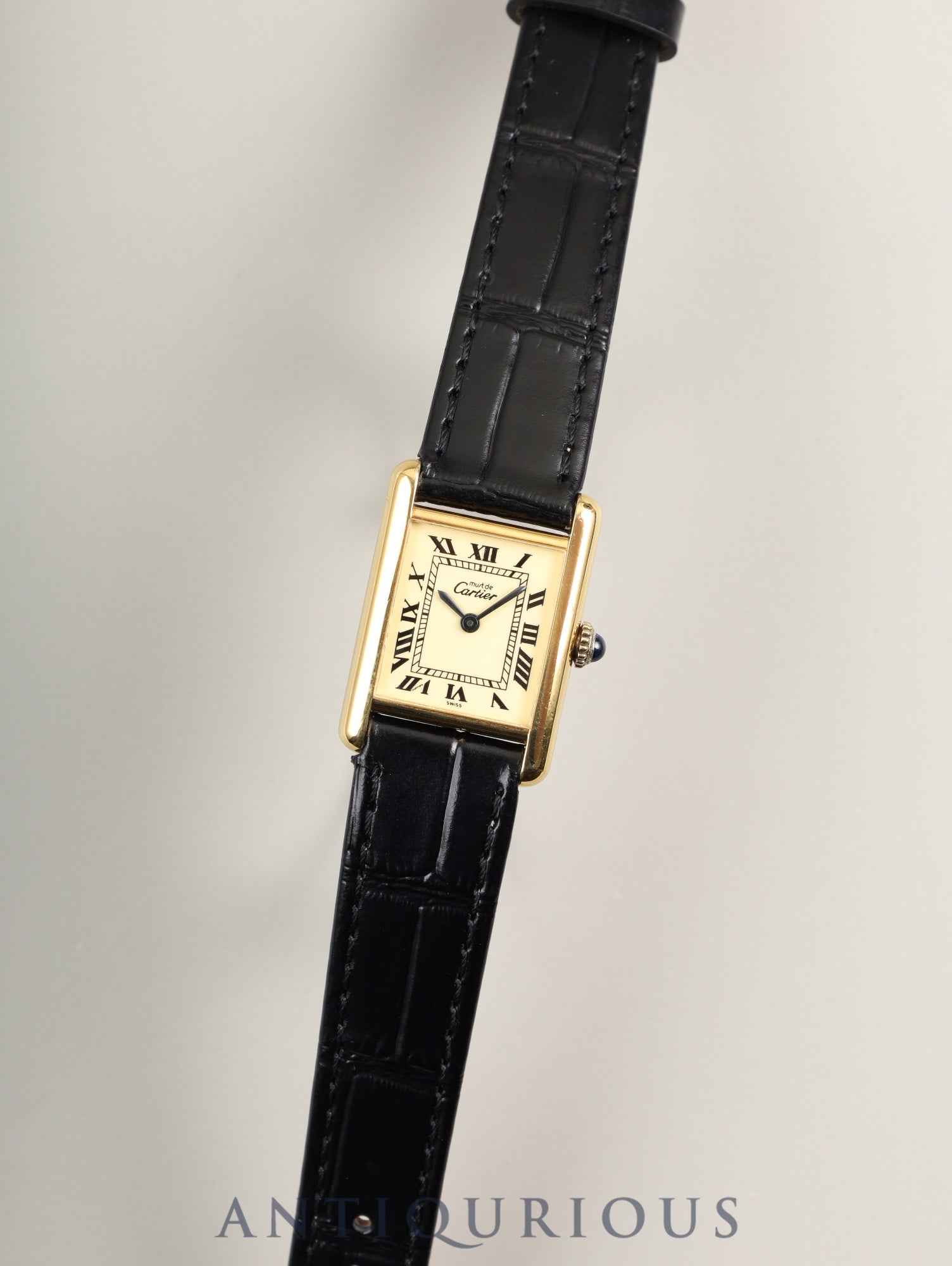 カルティエ マストタンク SM 手巻き Cal.78-1/ETA2512 SV925 純正尾錠(GP) アイボリーローマン文字盤(SWISS表記)オーバーホール済み