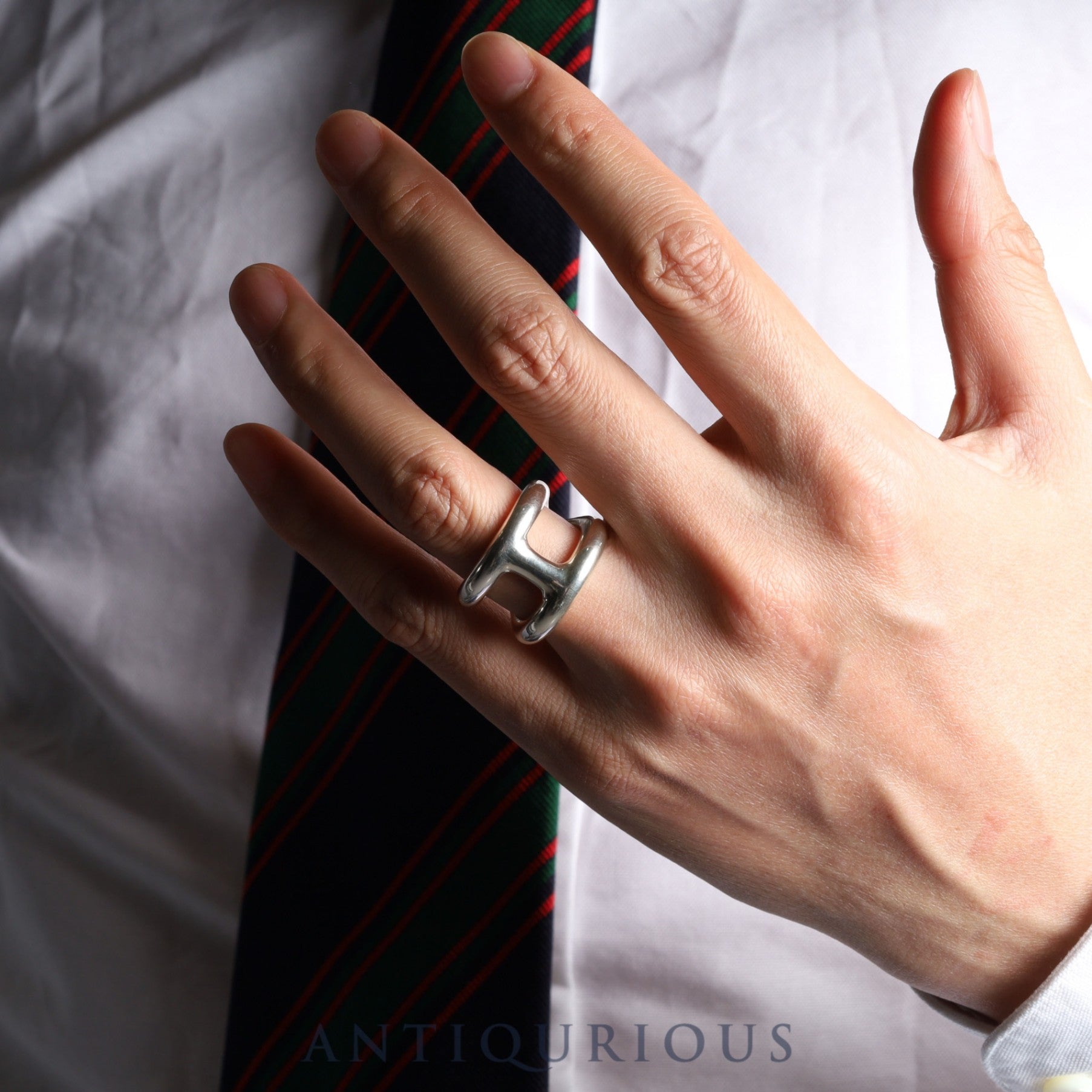 Hermes Ring Osmos GM SV925 #52 Box 22 Years Engraved