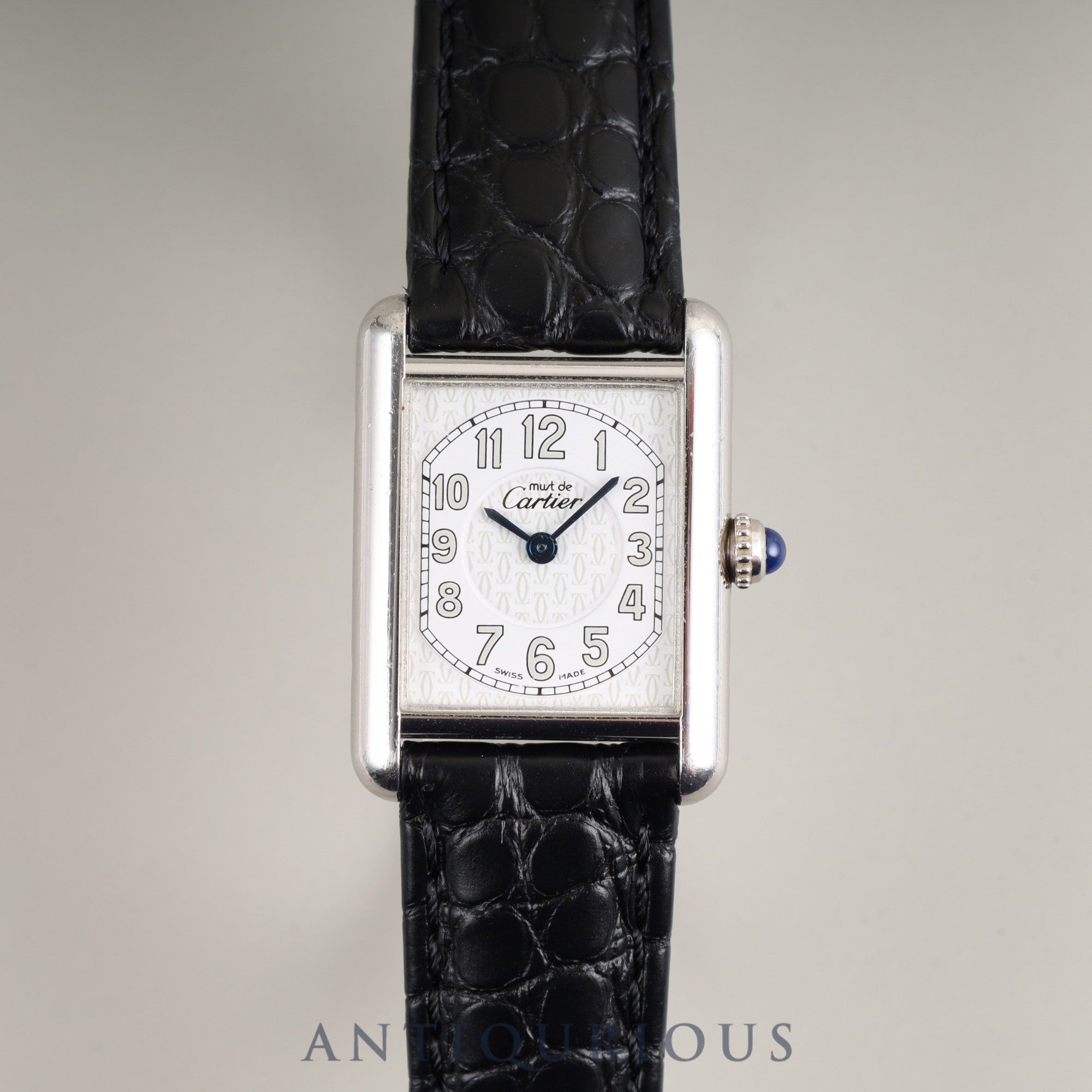 カルティエ マストタンク MM 2416 クォーツ Cal.057 SV925 革 純正Dバックル(SS) テレフォンCC文字盤 オーバーホール済み