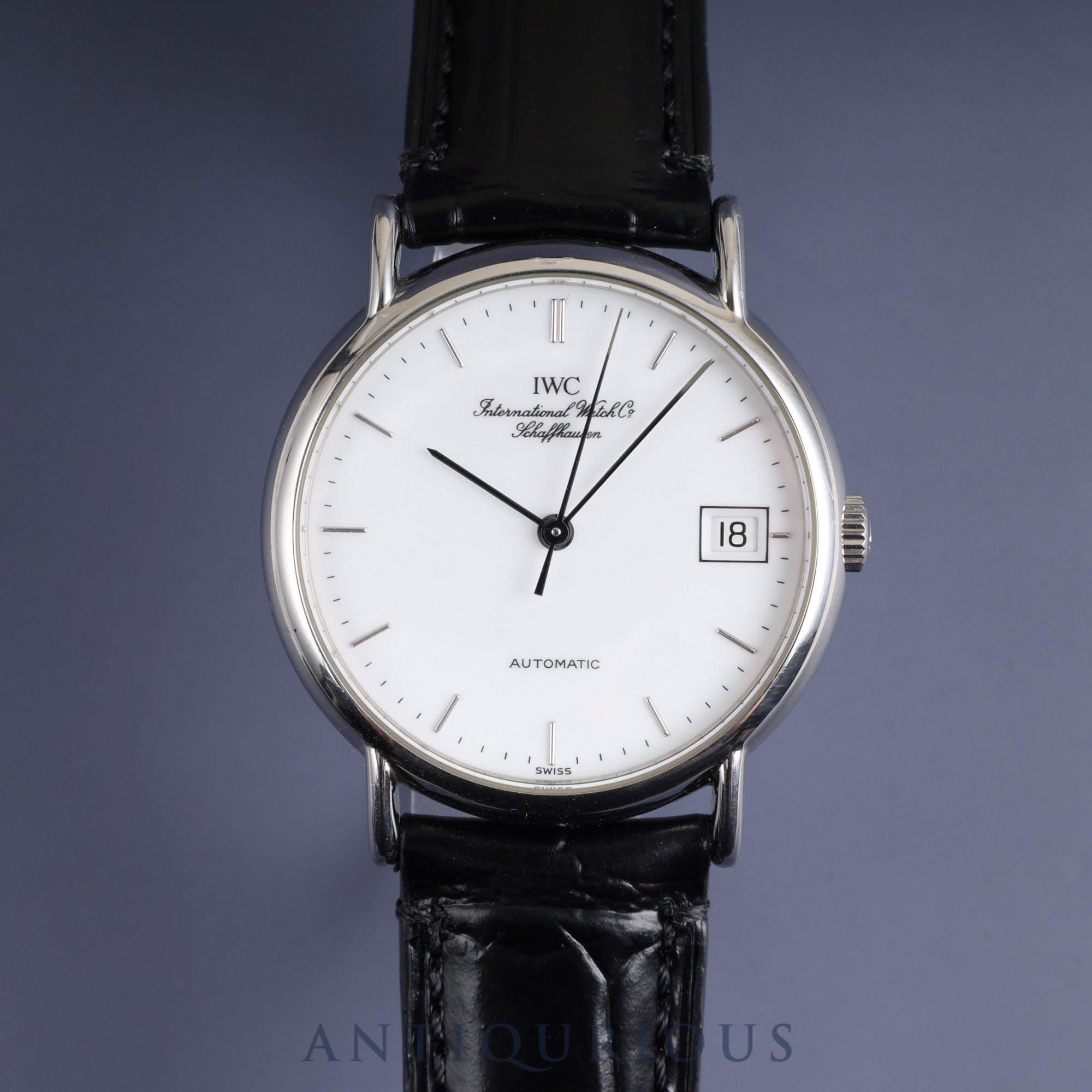 IWC Portofino IW351320 Automatic SS Leather Genuine Buckle (SS) White Dial Warranty (1995) Overhauled IWC