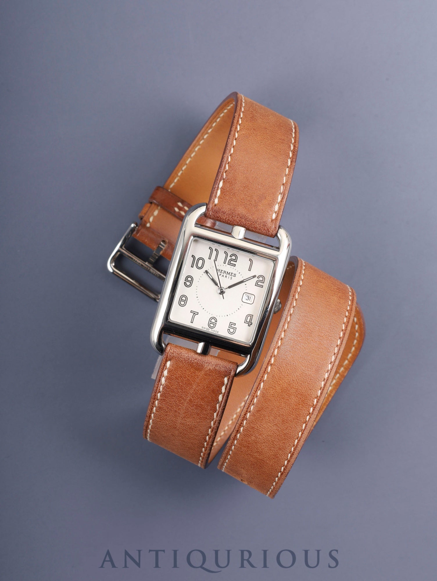 エルメス ケープコッド CC2.710 クォーツ Cal.ETA266.111 SS 純正革